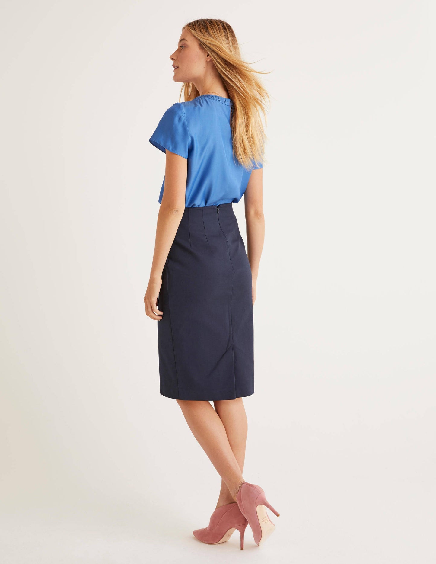 Kensington Pencil Skirt-Navy