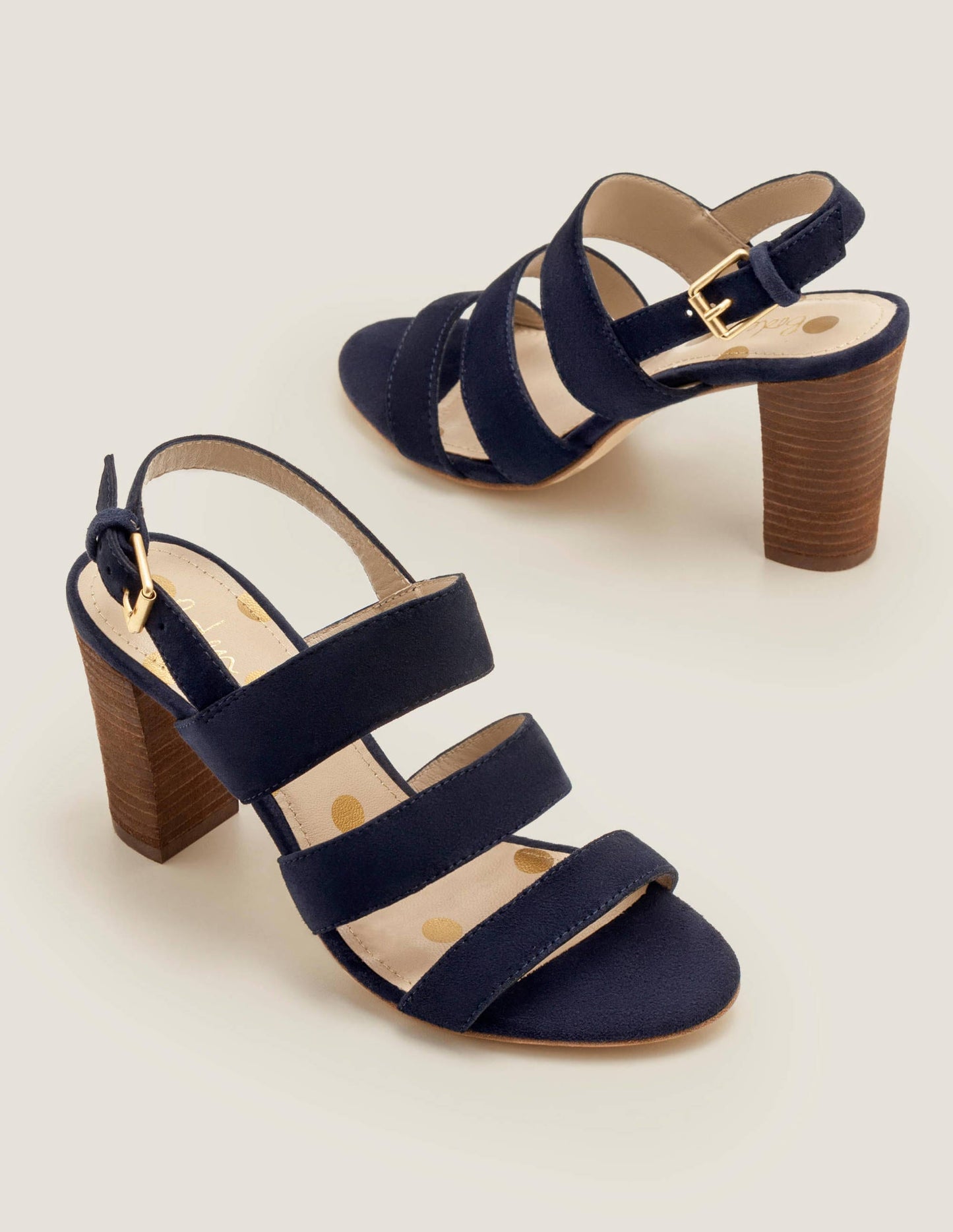 Samantha Heeled Sandals-Navy