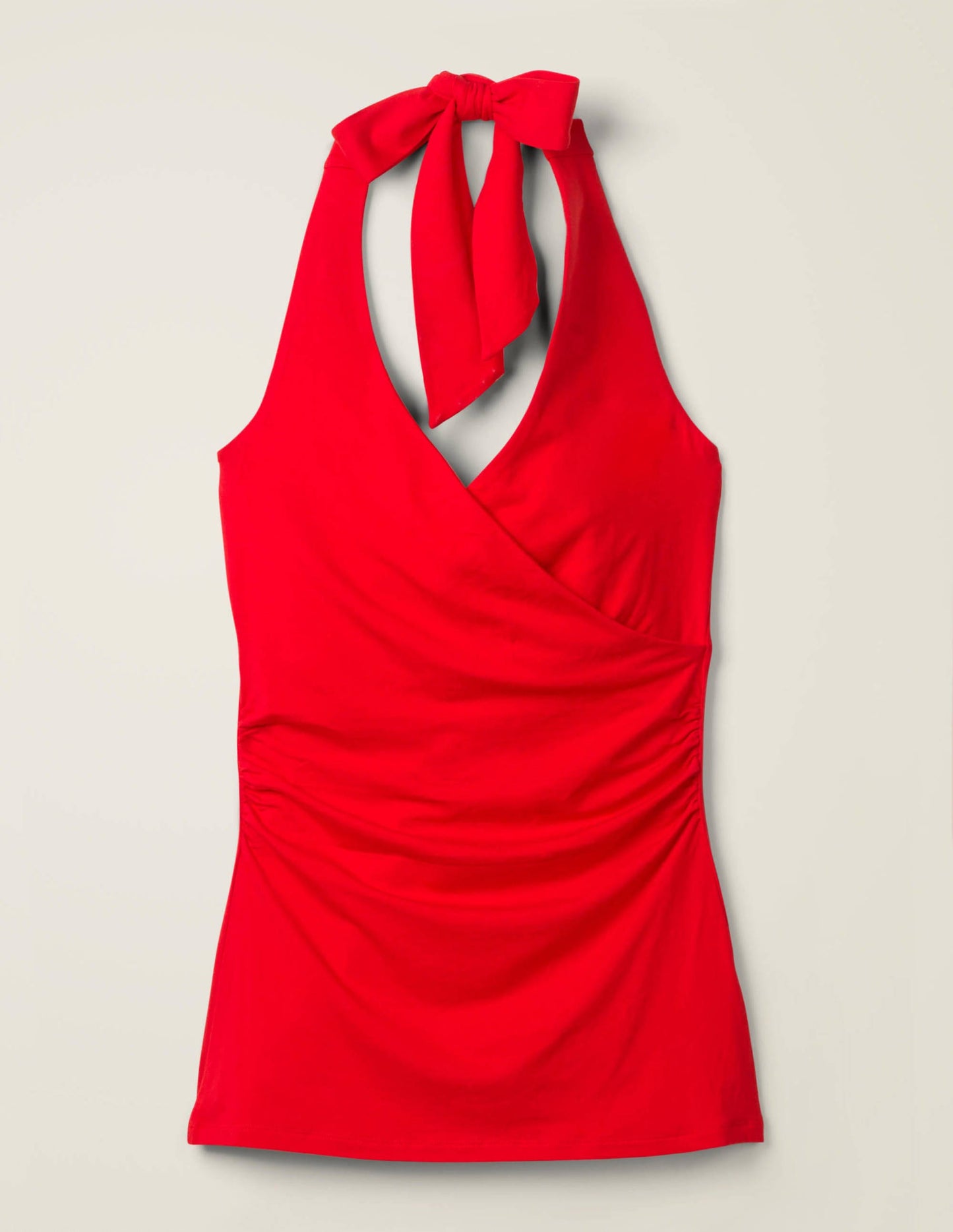 Tess Halterneck Jersey Top-Red