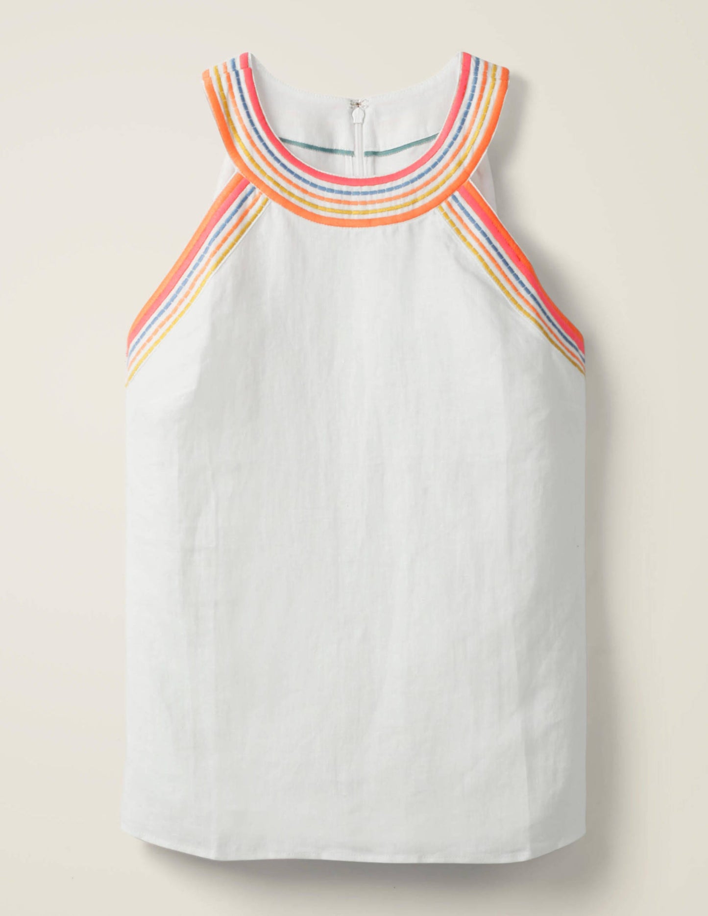 Dollie Embroidered Linen Top-White