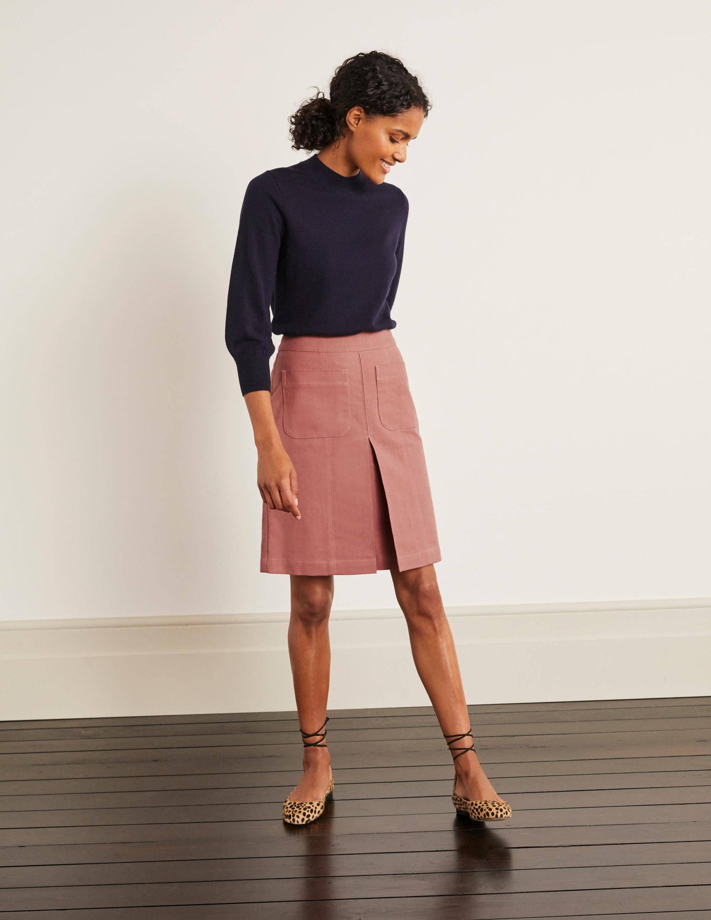 Auria Moleskin Skirt-Dusty Rose