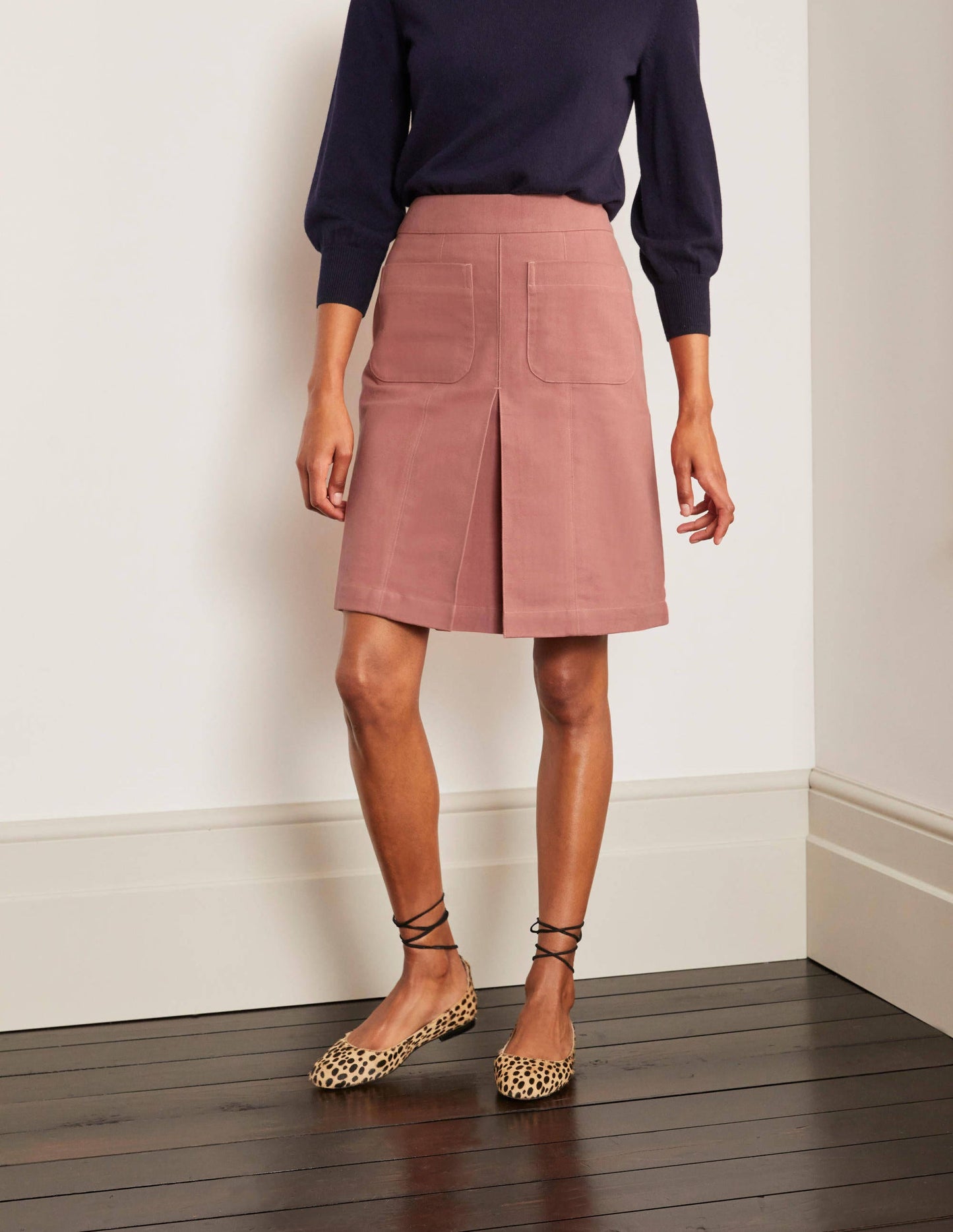 Auria Moleskin Skirt-Dusty Rose