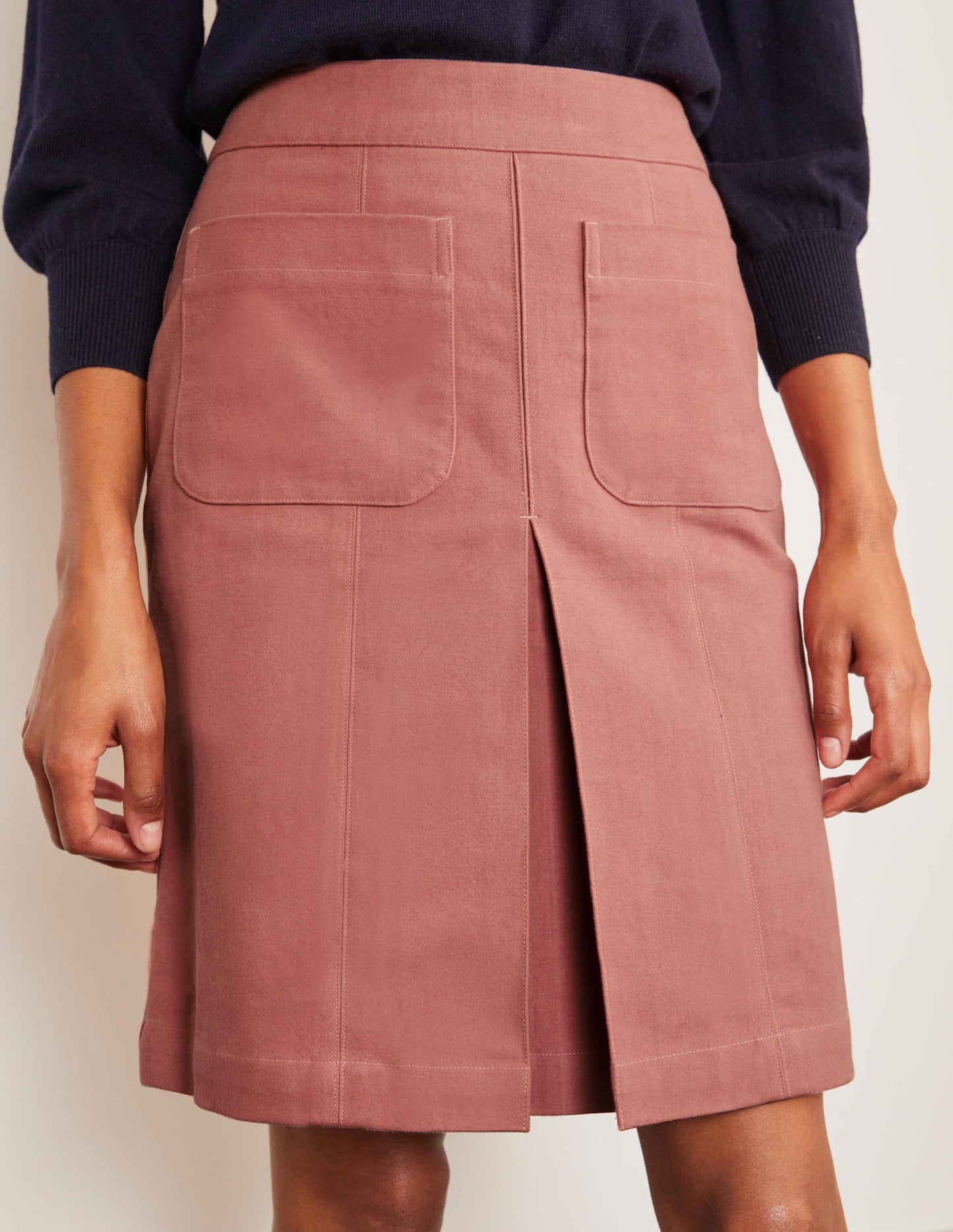 Auria Moleskin Skirt-Dusty Rose