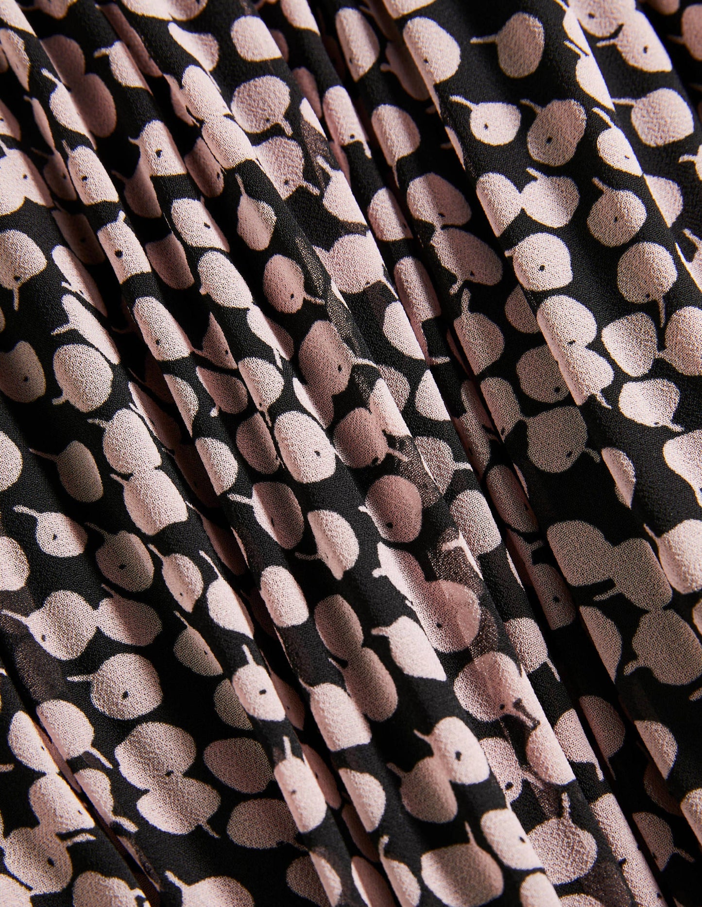 Nell Pleated Dress-Black and Milkshake, Blossom