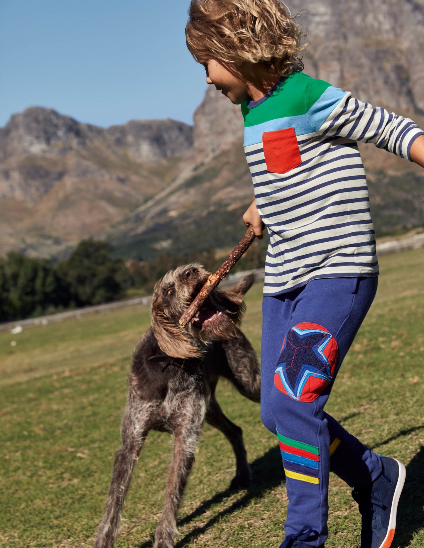 Appliqué Joggers-Starboard Blue Football