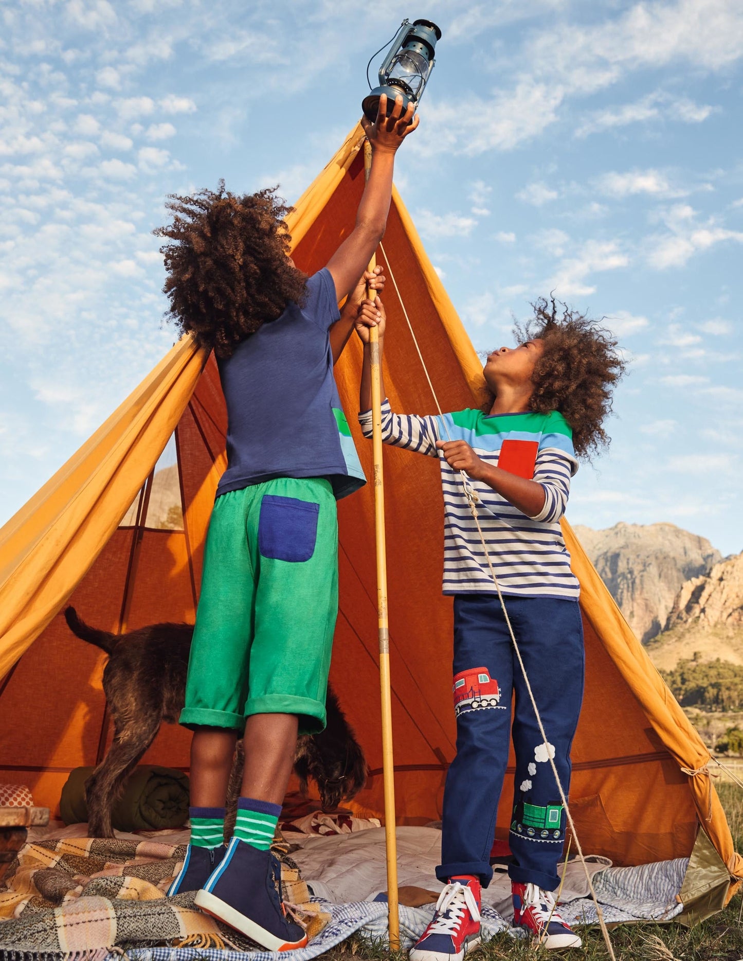 Appliqué Pull-on Trousers-Starboard Blue Trains