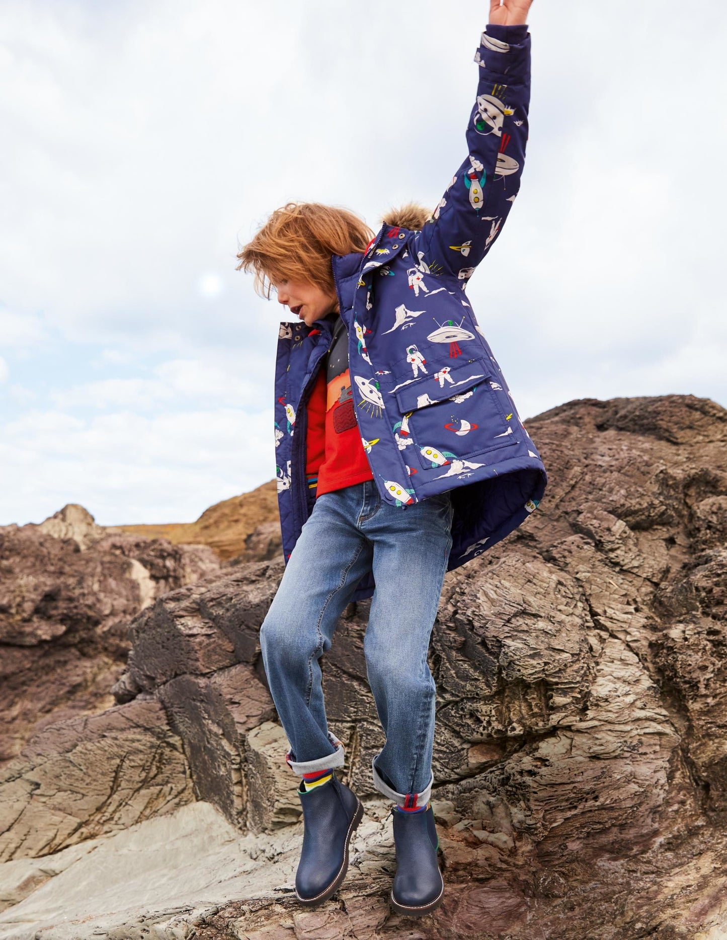 Cosy Waterproof Parka-Starboard Blue Space