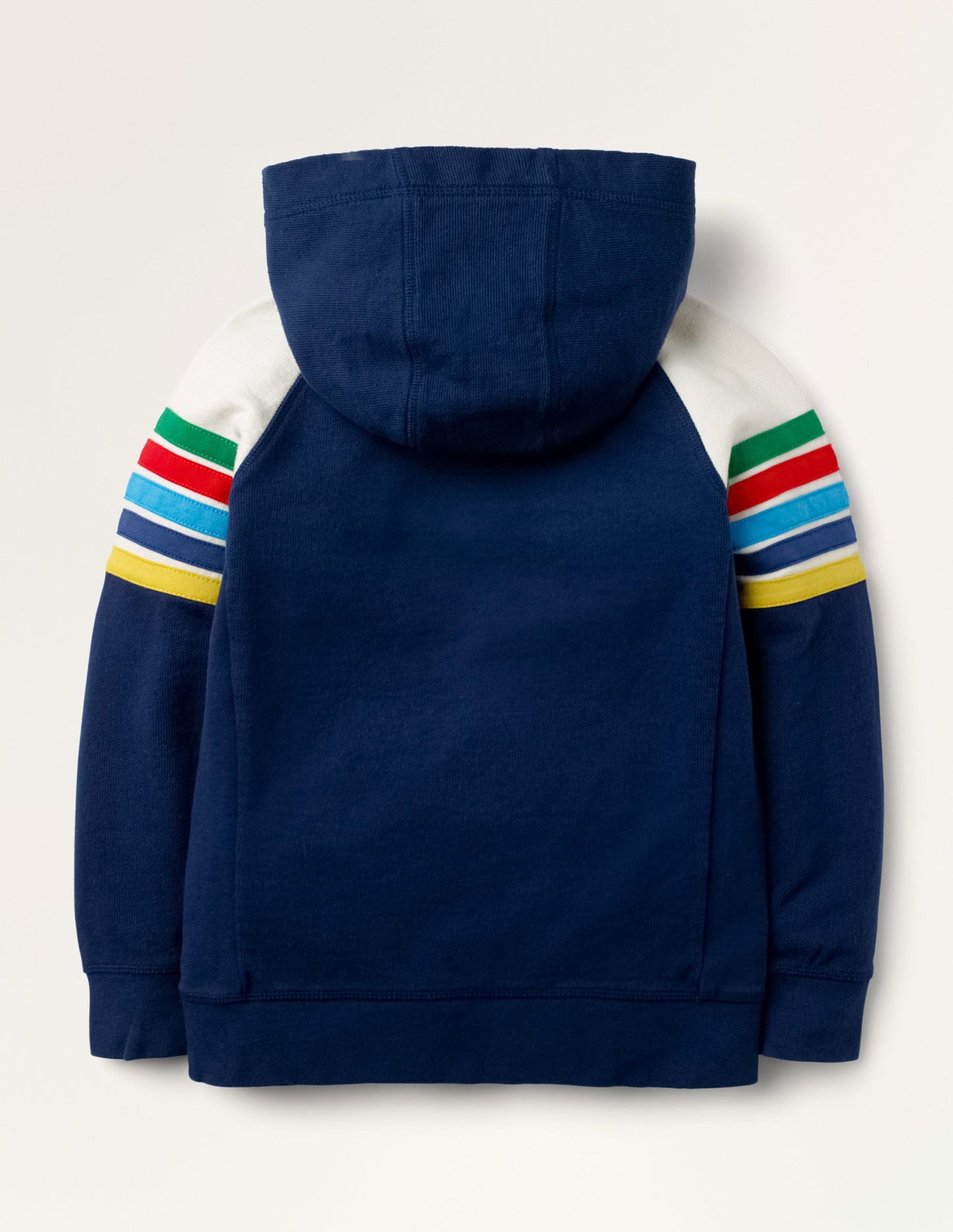 Rainbow Stripe Hoodie-College Navy Rainbow