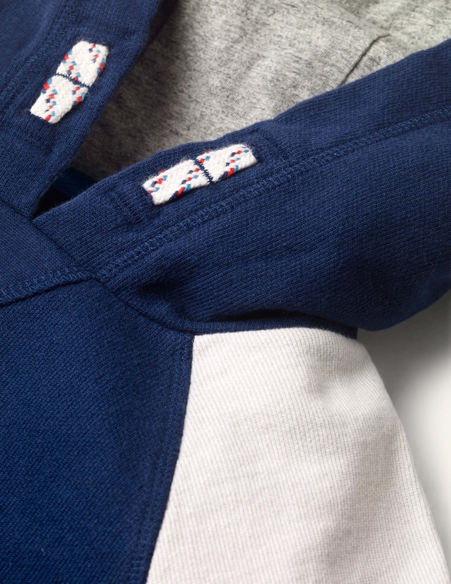 Rainbow Stripe Hoodie-College Navy Rainbow