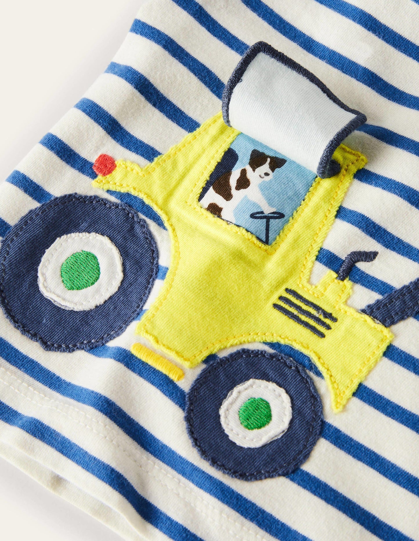 Big Appliqué T-shirt-White/Duke Blue Digger