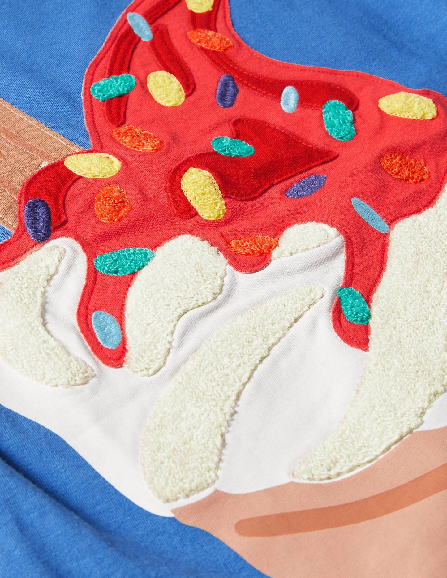 Beach Appliqué T-shirt-Elizabethan Blue Ice Cream