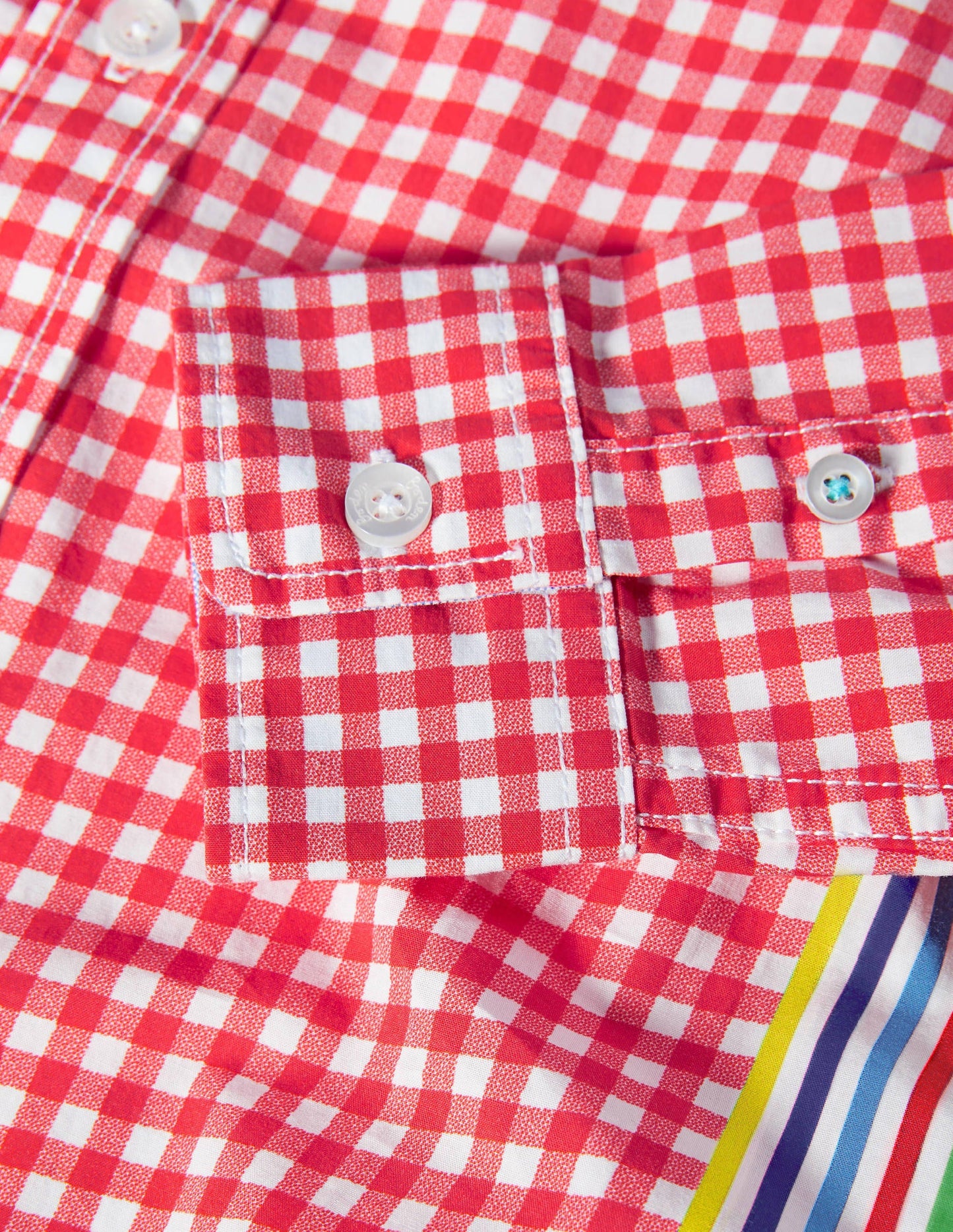 Casual Laundered Shirt-Red Gingham