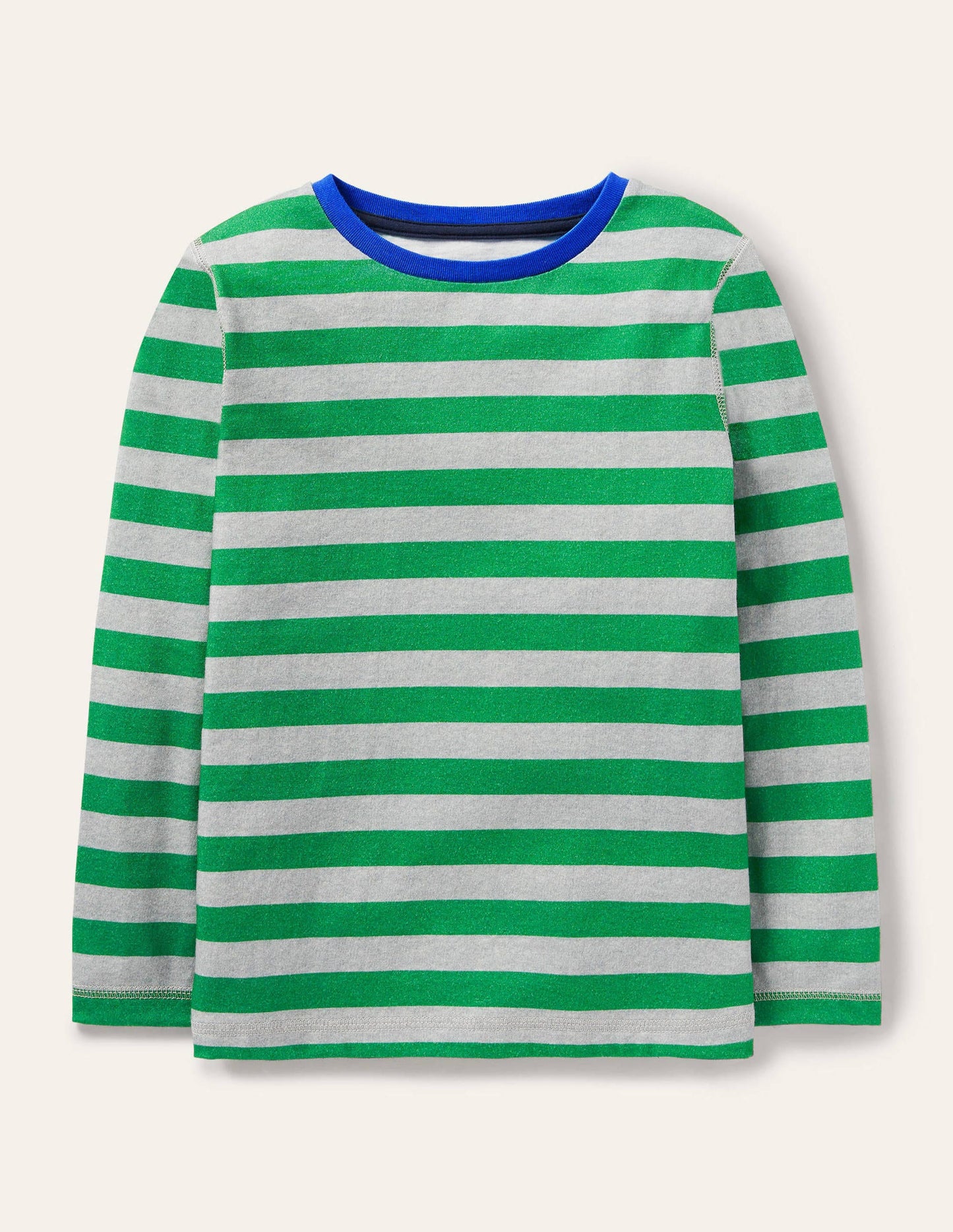 Supersoft Long-sleeved T-shirt-Grey Marl/Highland Green