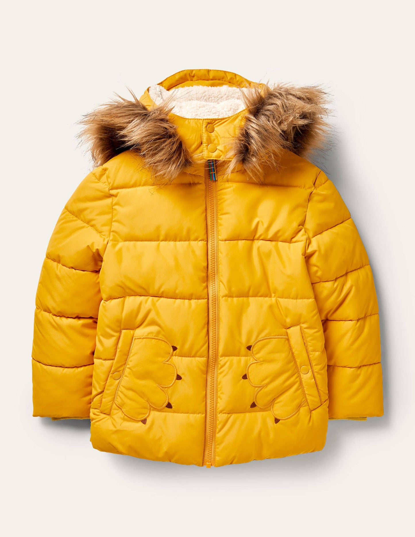 Fun Lion Padded Jacket-Honeycomb Yellow Lion