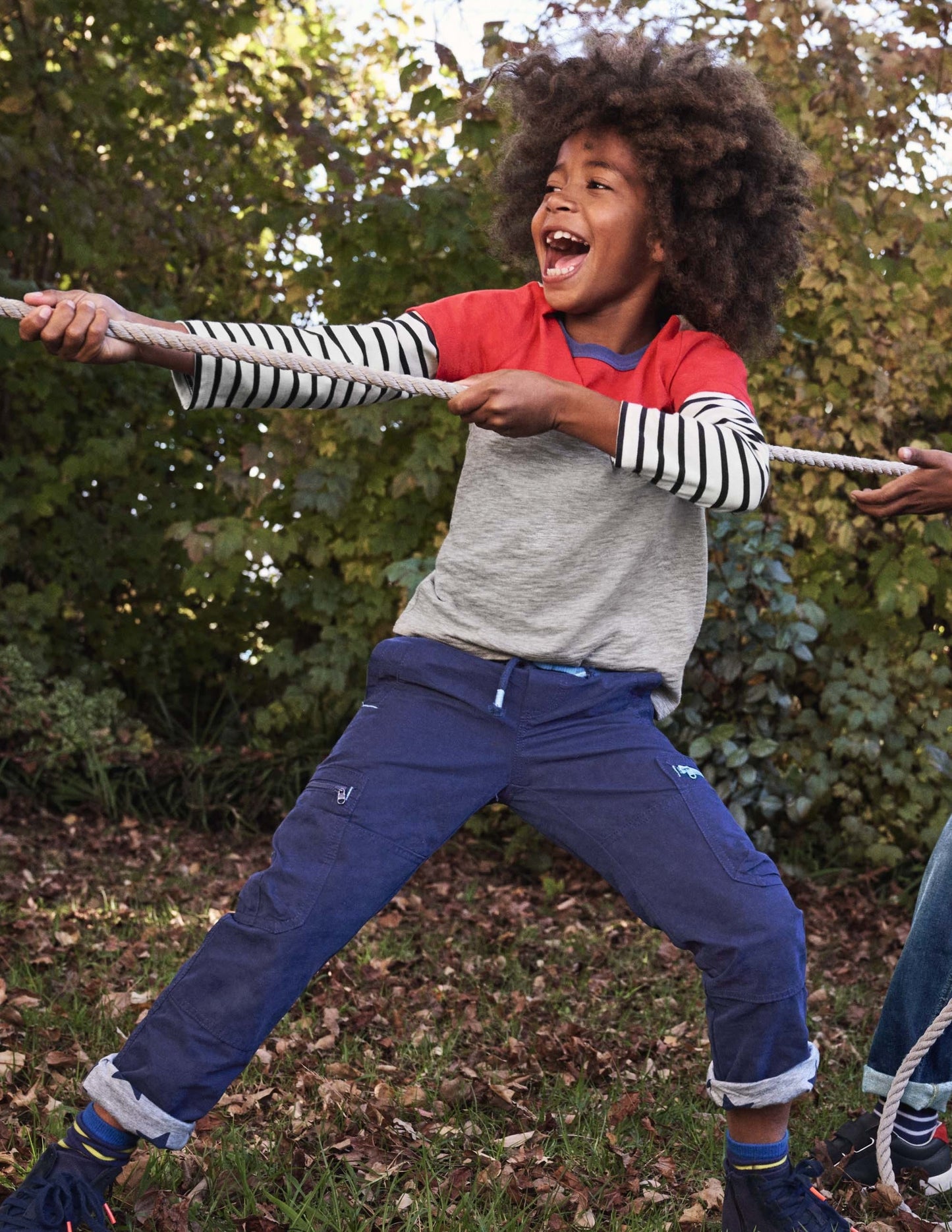 Colourblock Layered T-shirt-Rockabilly Red/Grey