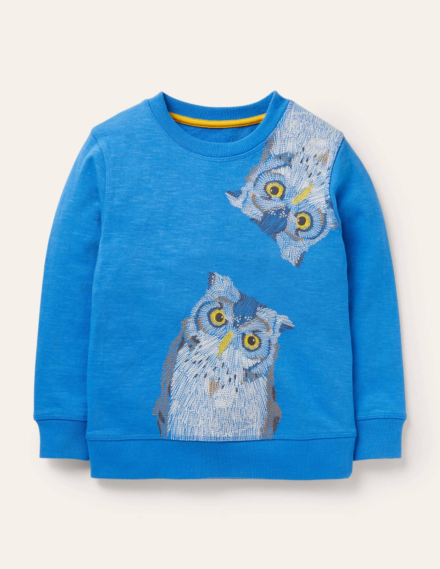 Superstitch Owl Sweatshirt-Elizabethan Blue