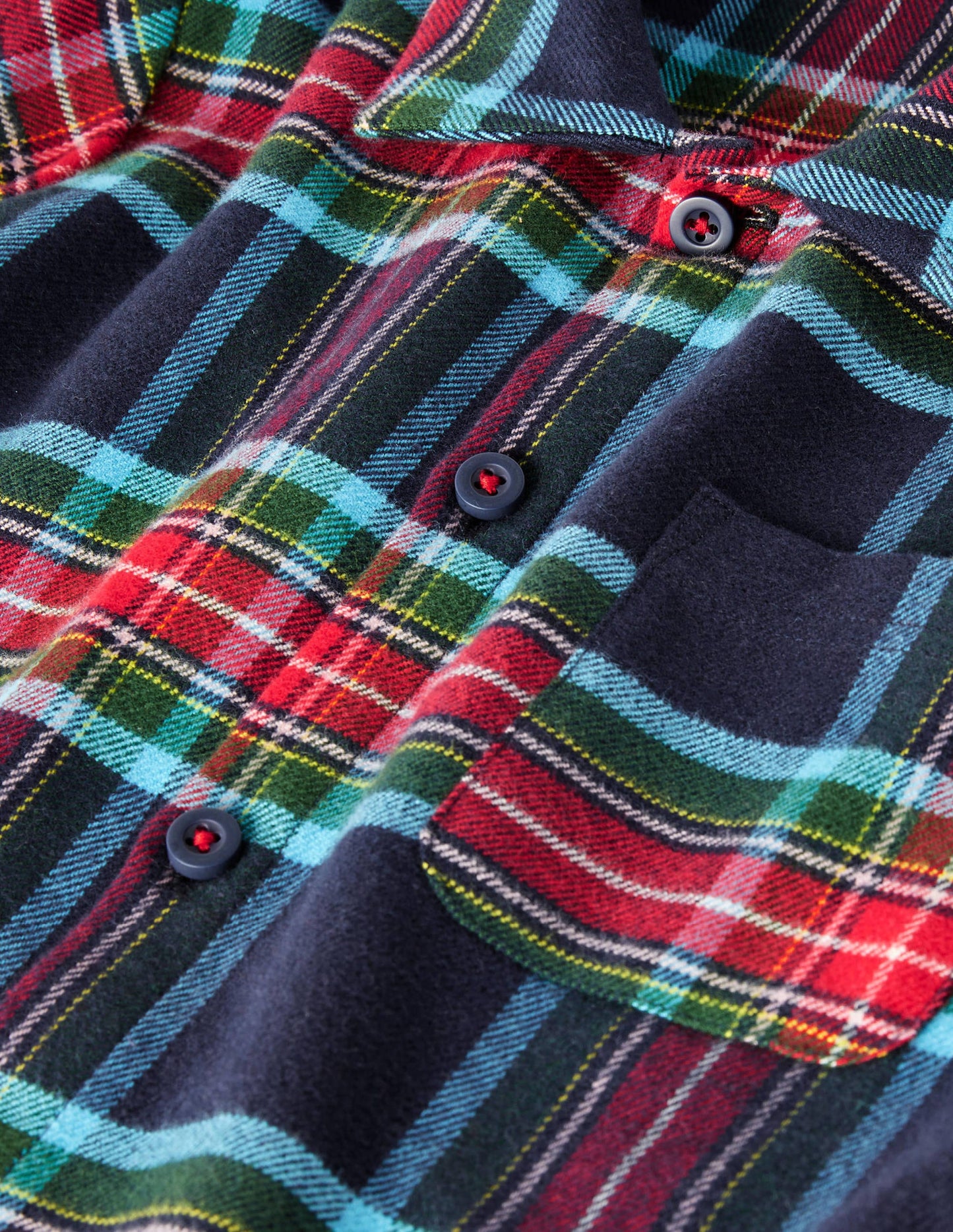 Cosy Brushed Woven Pyjama Set-College Navy/Rockabilly Red