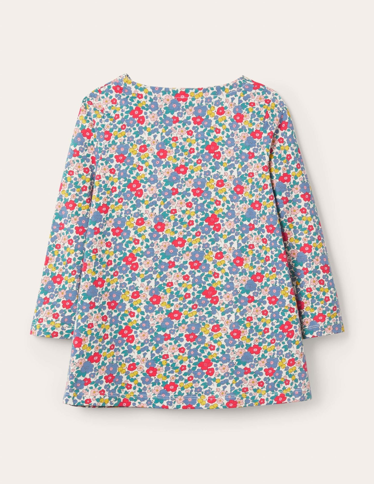 Appliqué Pocket Tunic-Floral Blossom Cherries