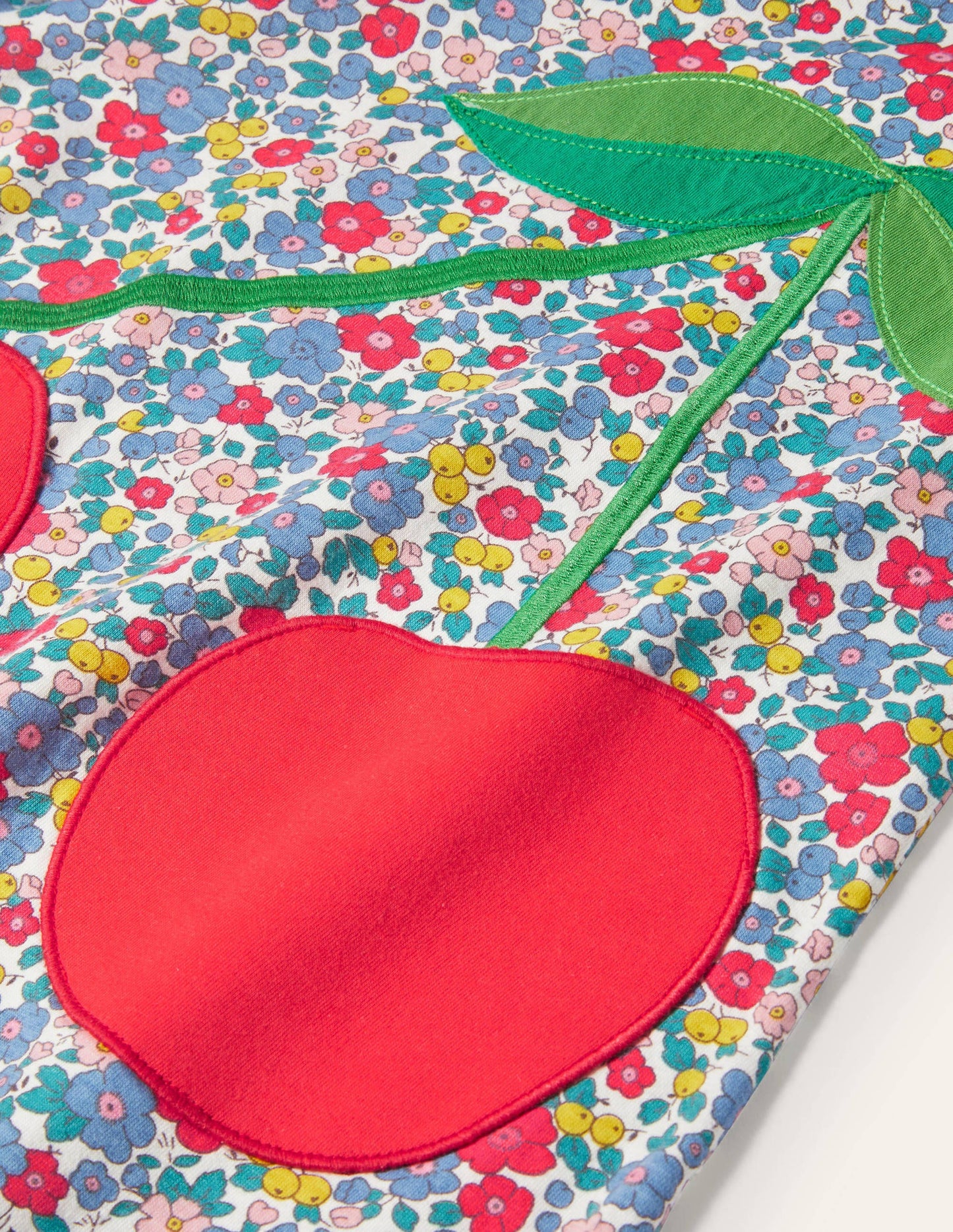 Appliqué Pocket Tunic-Floral Blossom Cherries
