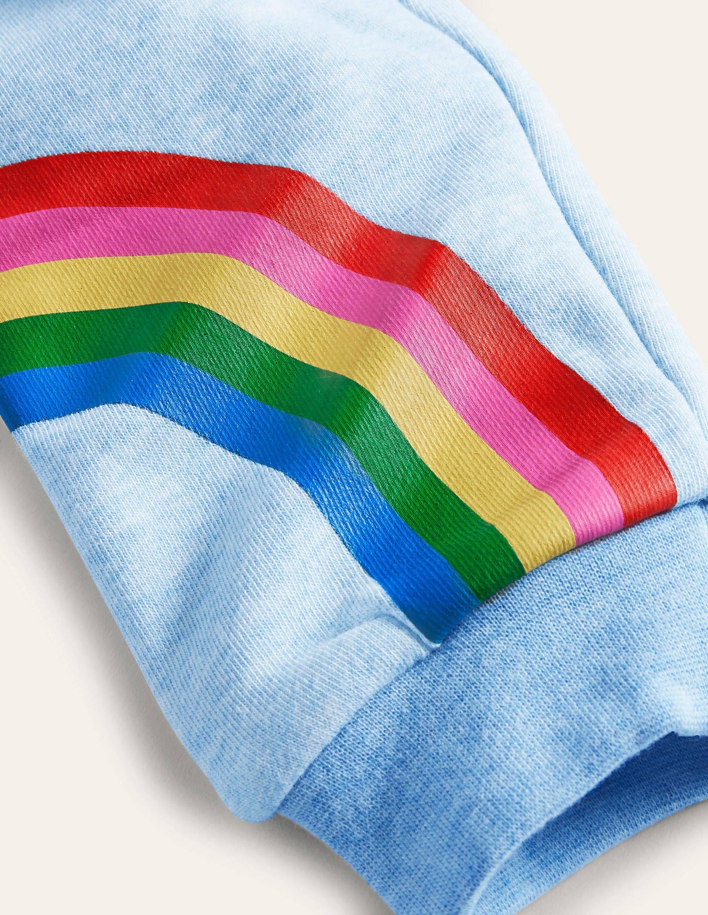 Cosy Appliqué Joggers-Light Blue Marl Rainbow