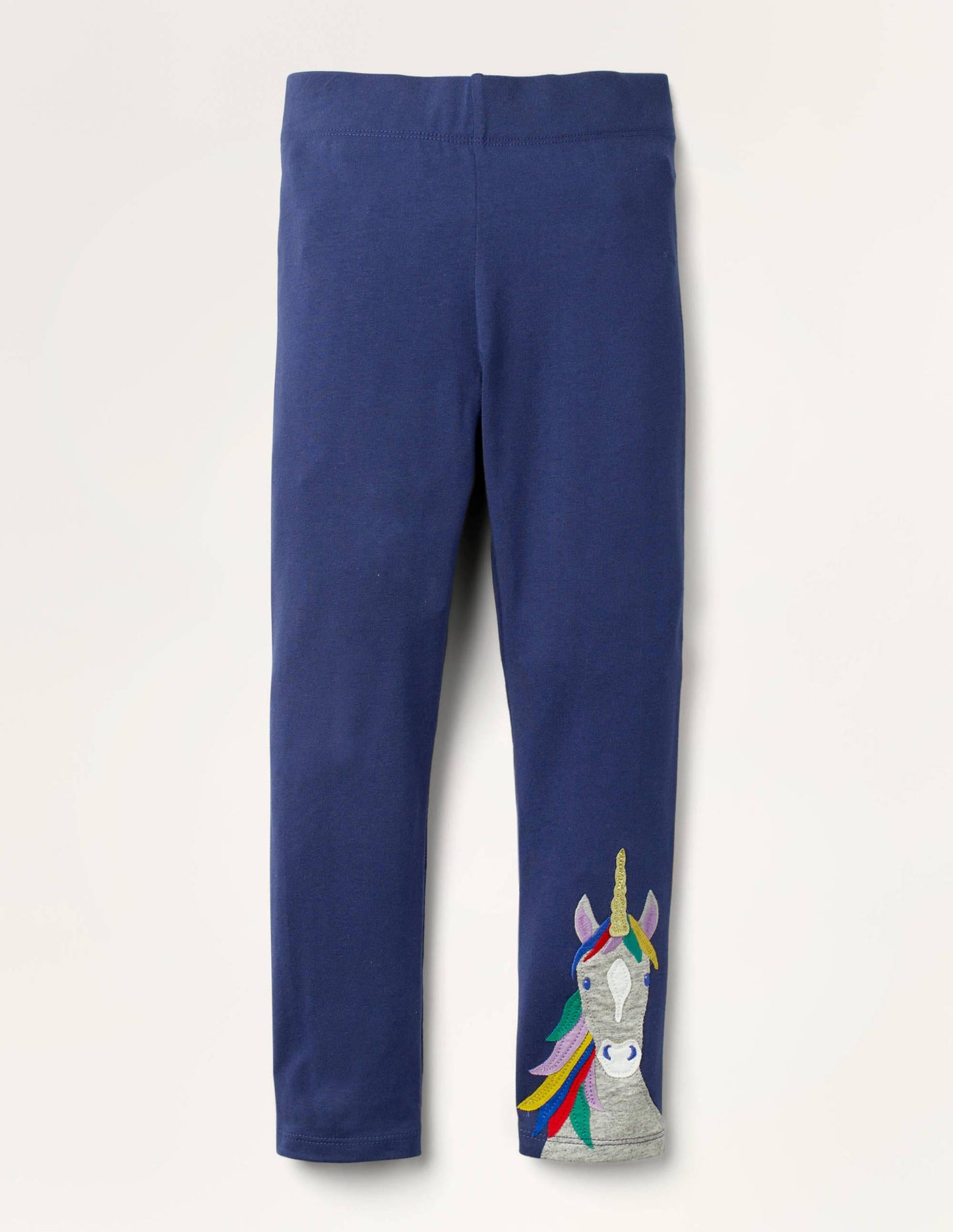 Fun Appliqué Leggings-College Navy Unicorn
