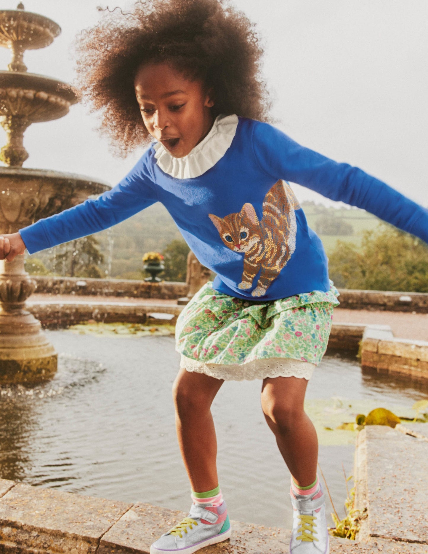 Superstitch Sweatshirt-Elizabethan Blue Kitten