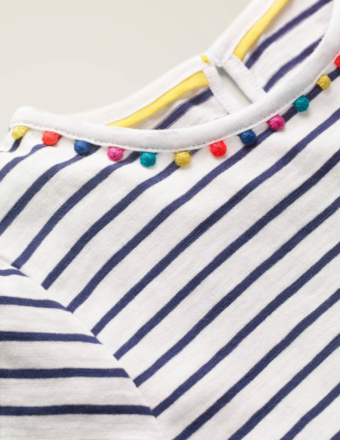 Charlie Pom Jersey T-shirt-Indigo Navy/Ivory