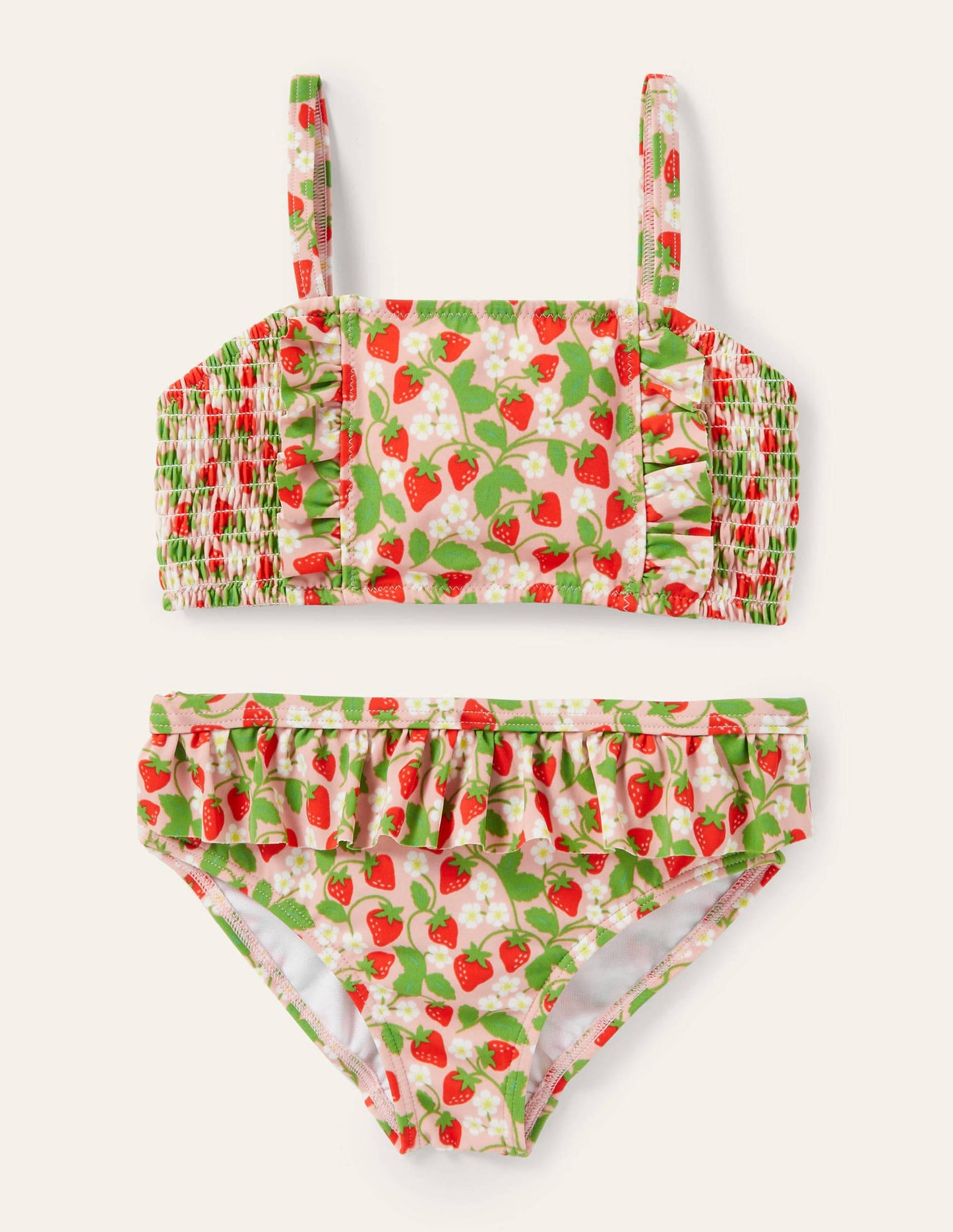 Nostalgic Smocked Bikini-Boto Pink Strawberries