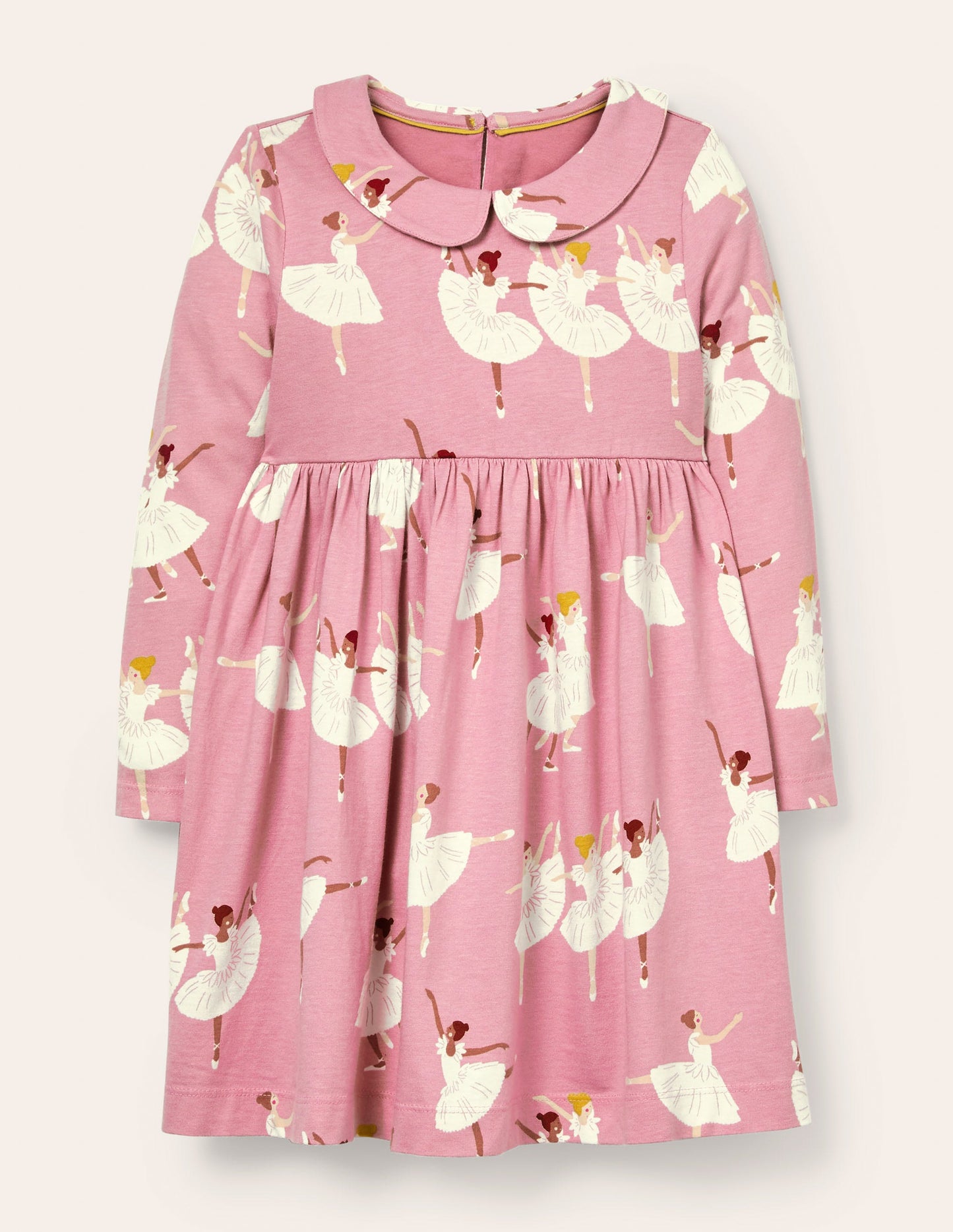 Jersey Collar Printed Dress-Formica Pink Ballerinas