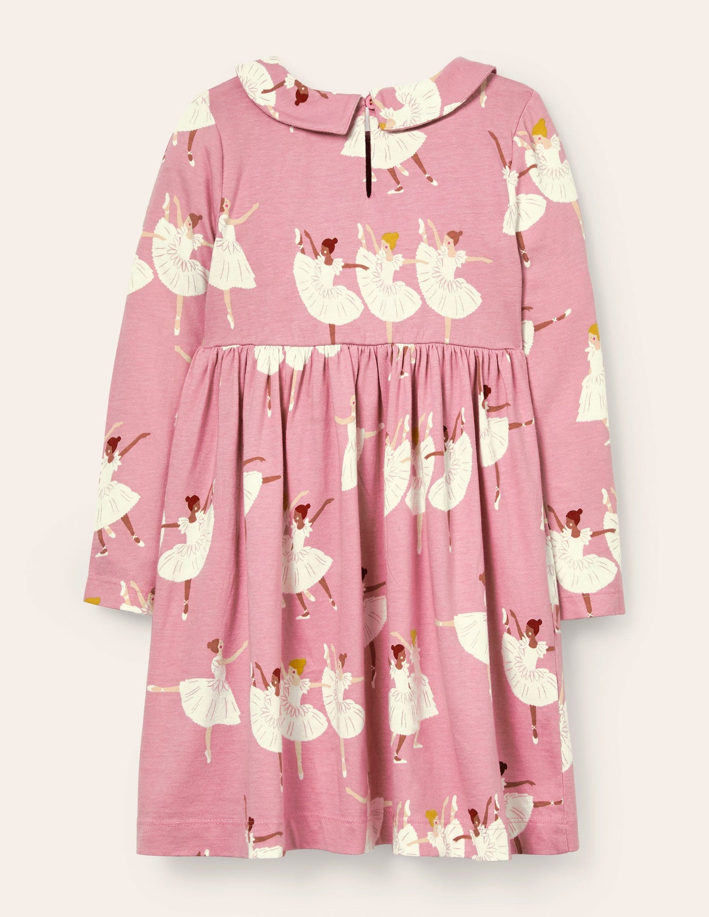 Jersey Collar Printed Dress-Formica Pink Ballerinas