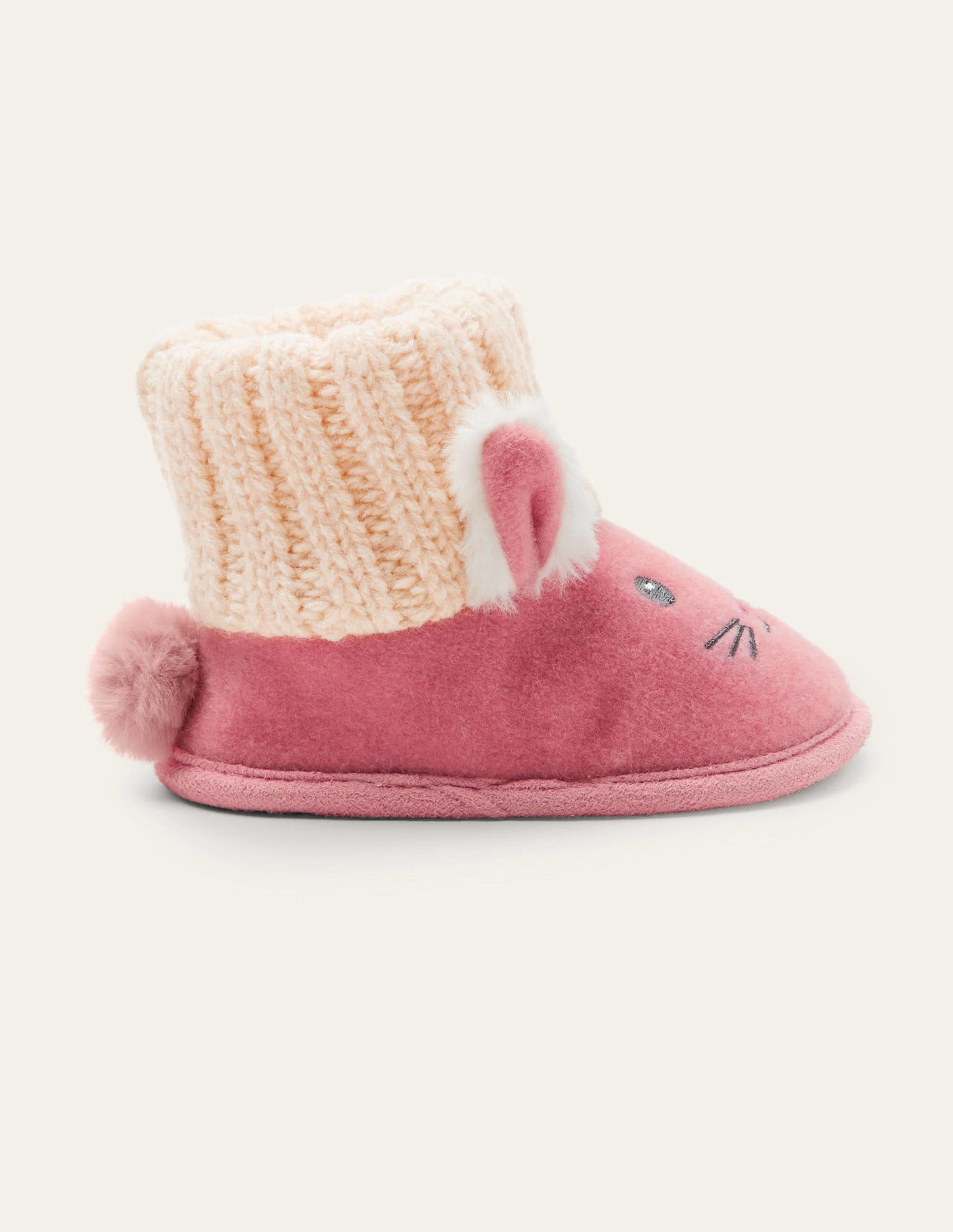 Bunny Knitted Slipper Booties-Boto Pink