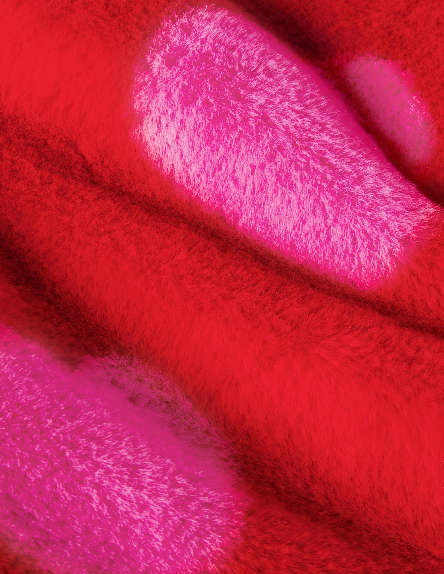 Faux Fur Coat-Rockabilly Red/Pink Hearts