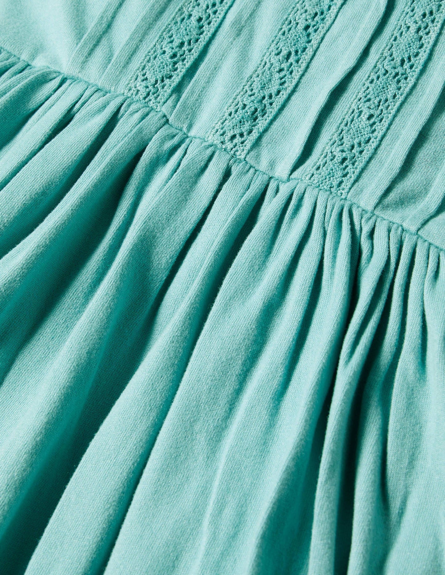 Broderie Collar Jersey Dress-Brook Blue