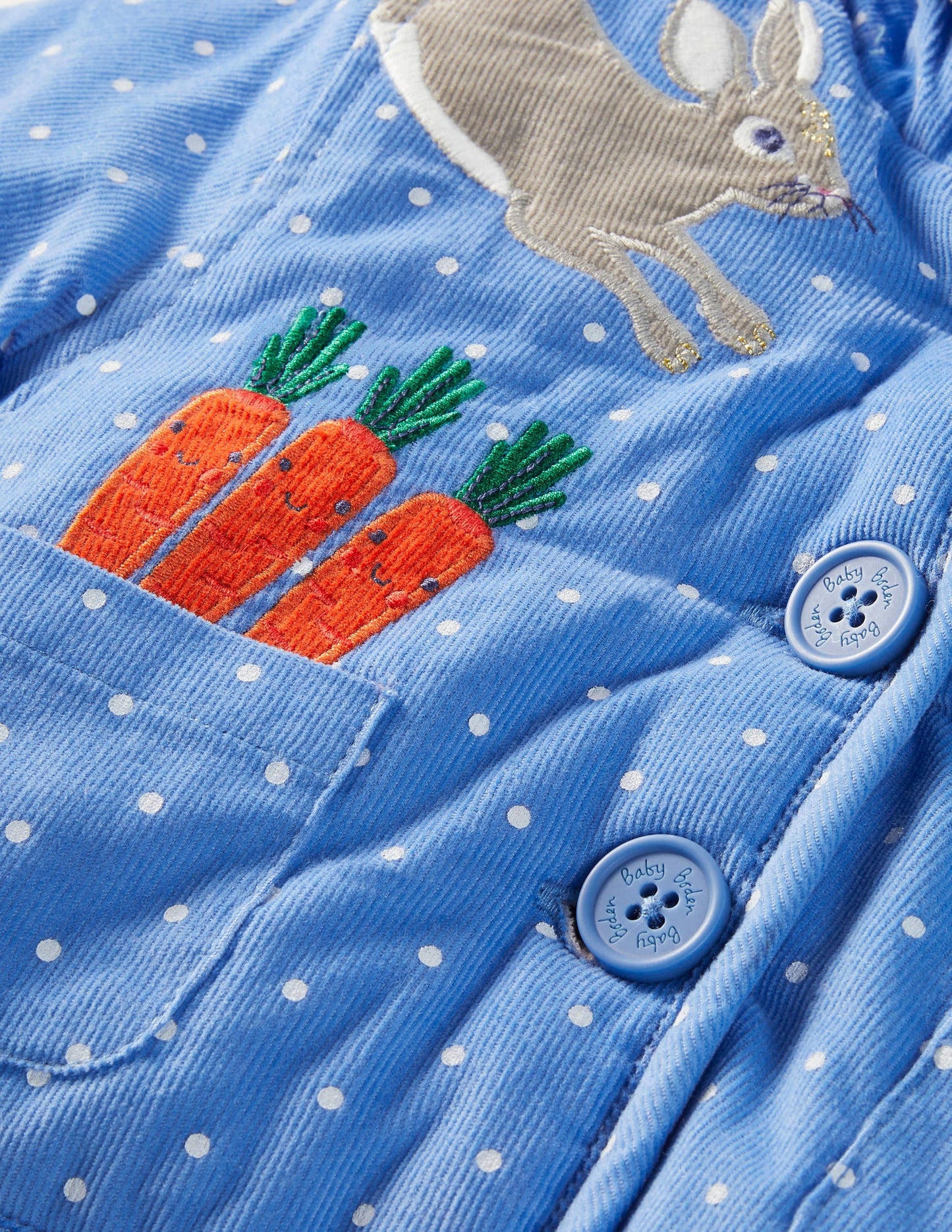 Cord Jacket-Elizabethan Blue Bunnies