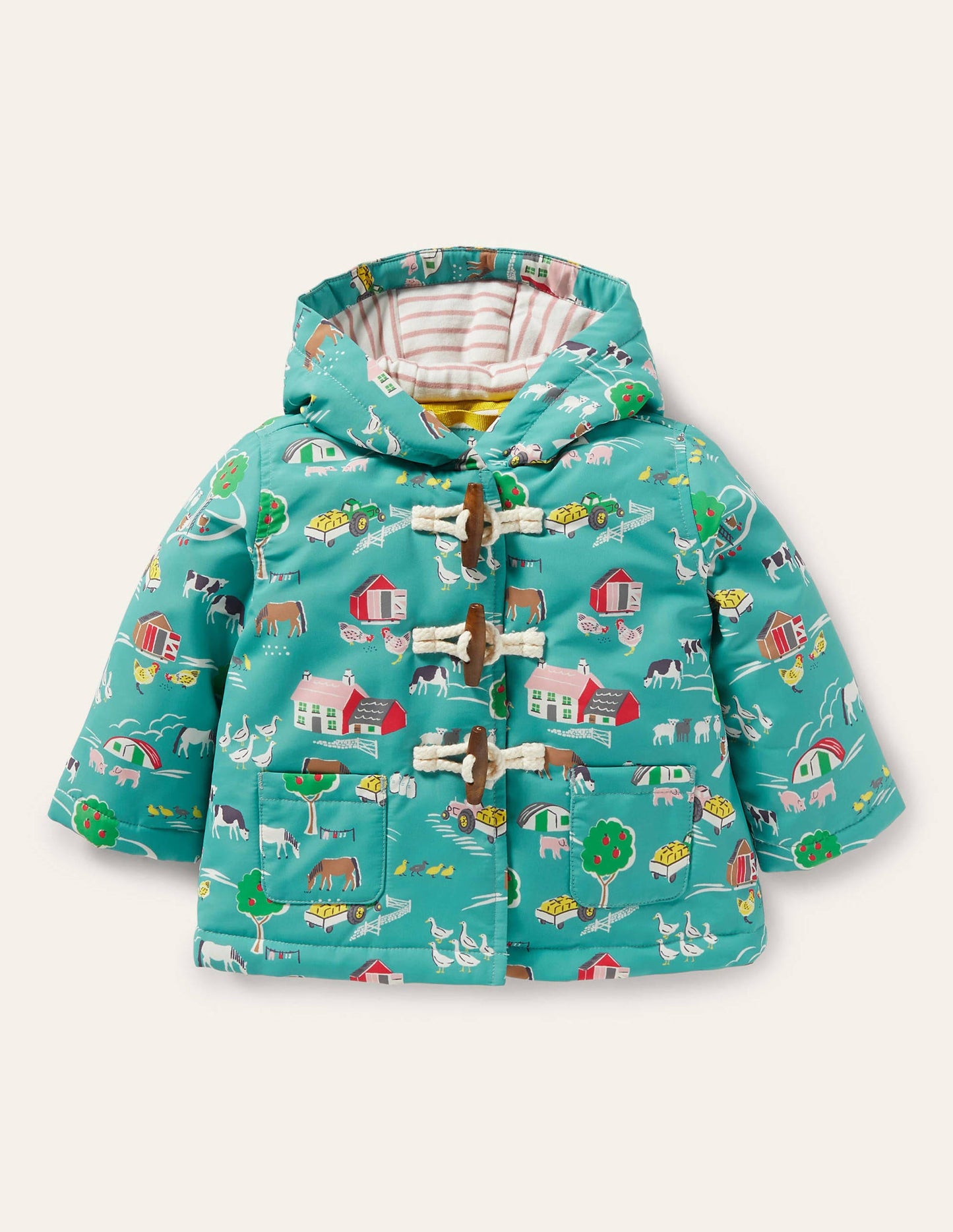Water-resistant Coat-Brook Blue Farmyard