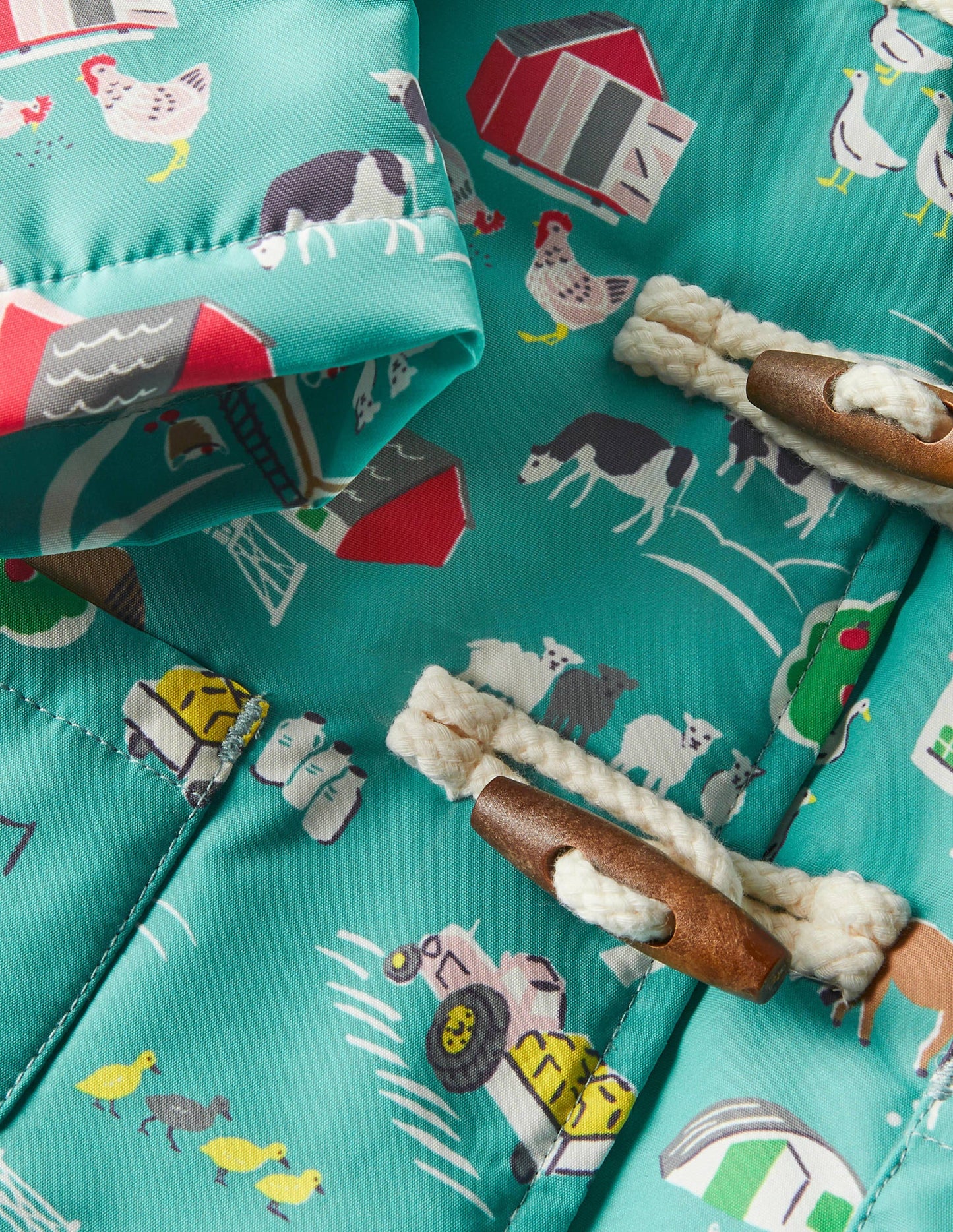 Water-resistant Coat-Brook Blue Farmyard