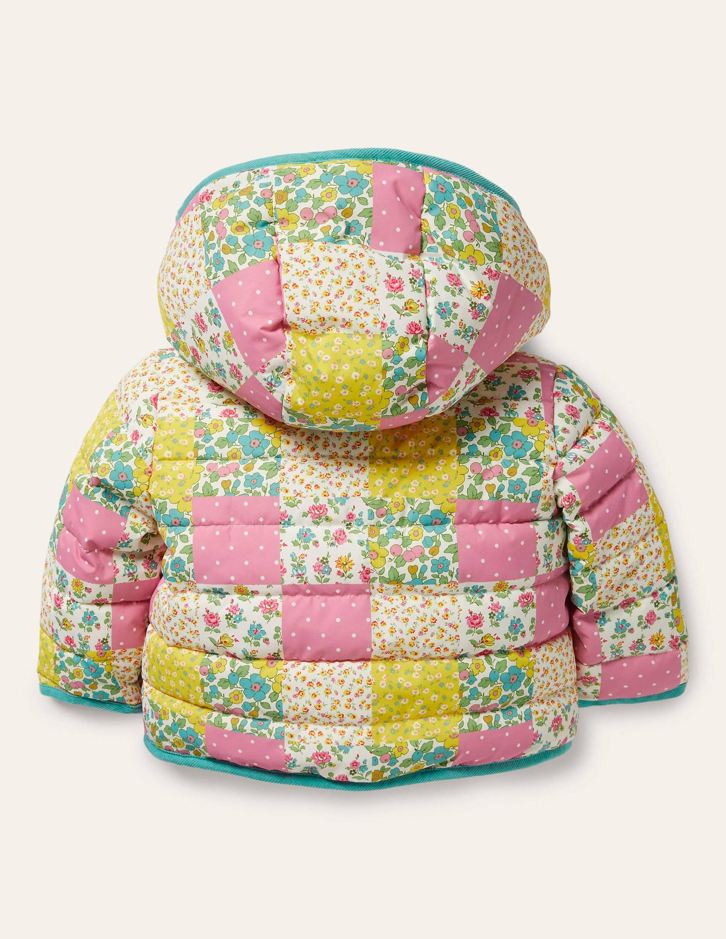 Padded Jacket-Multi Floral Patchwork