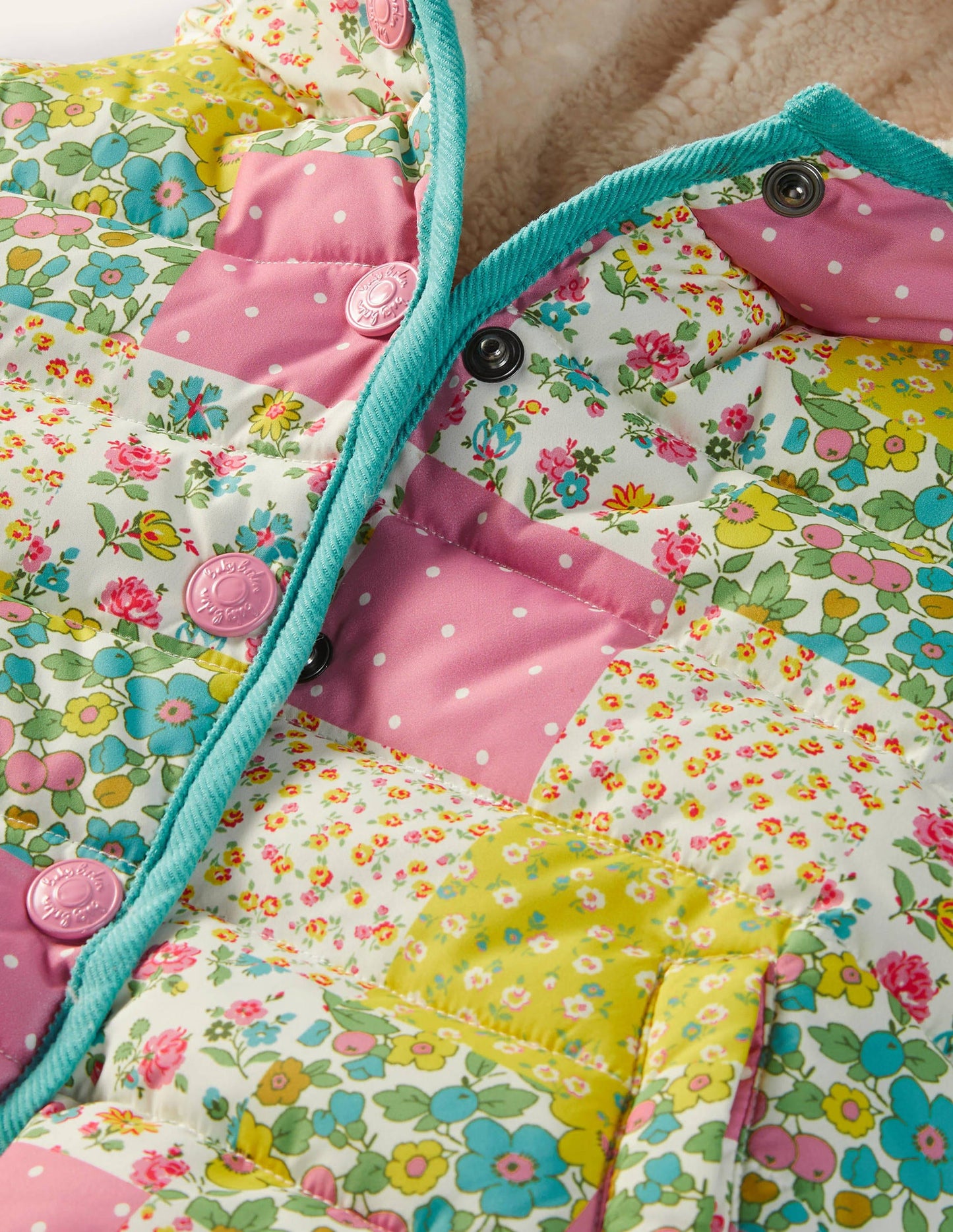 Padded Jacket-Multi Floral Patchwork