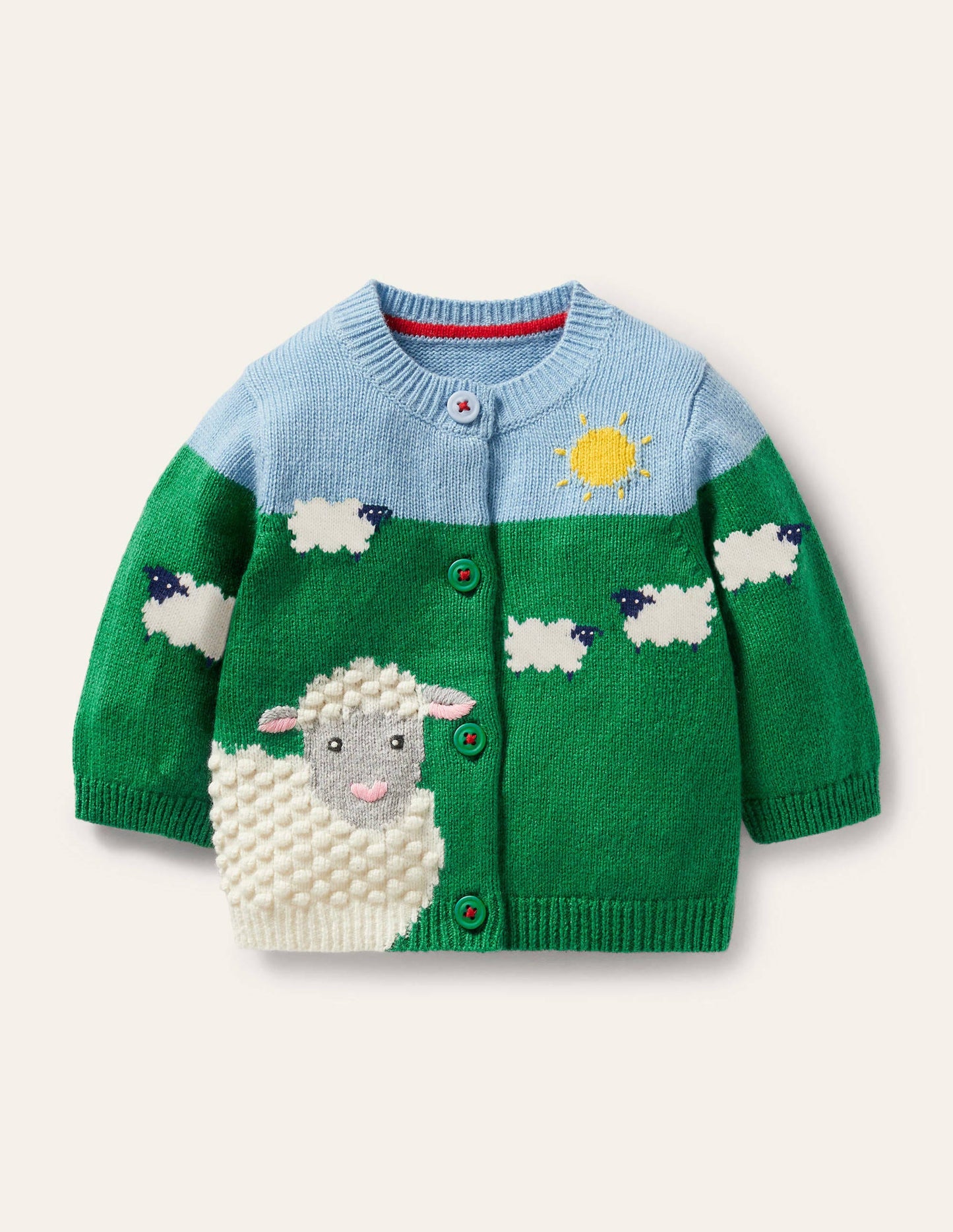 Fun Cardigan-Highland Green Sheep