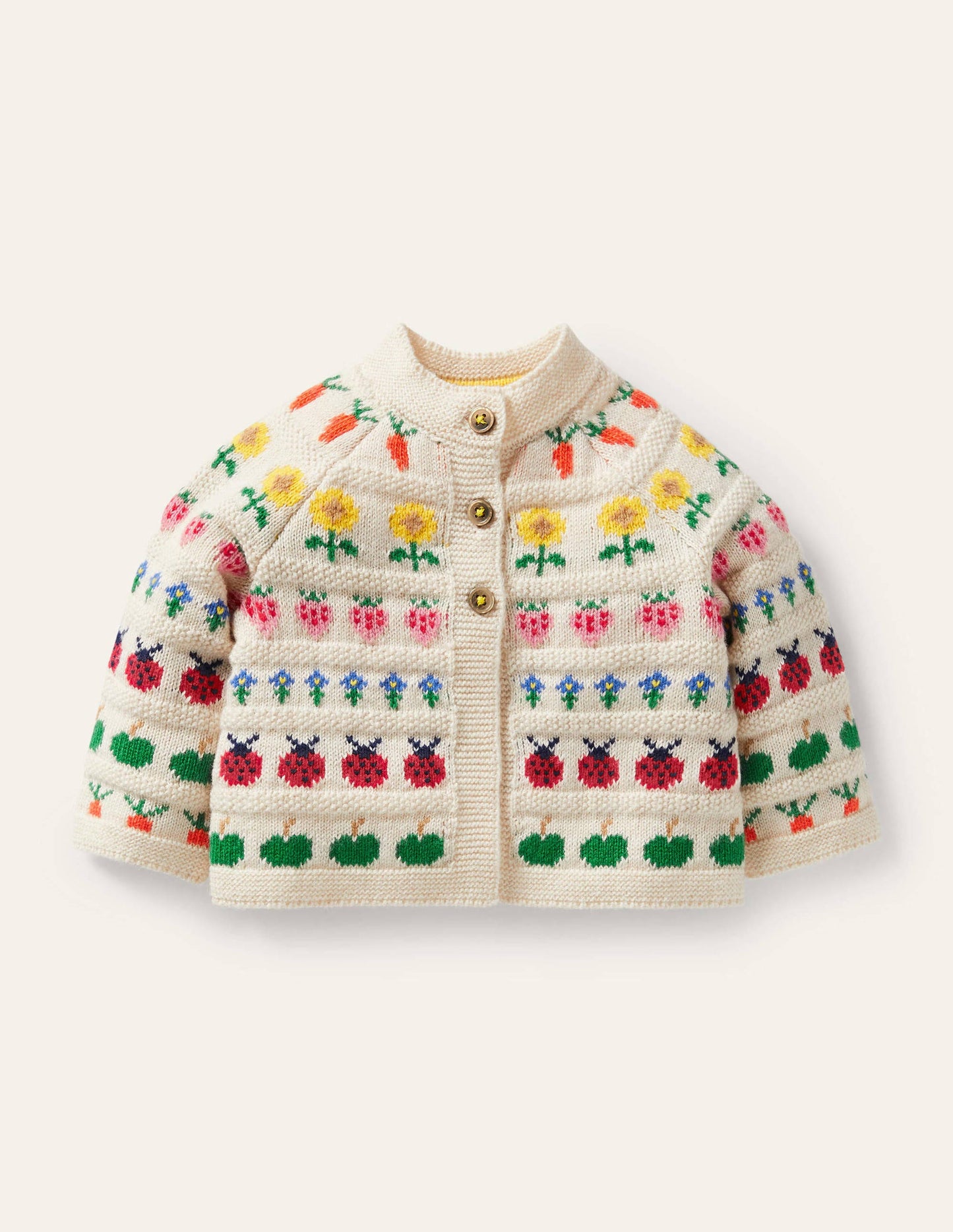 Fair Isle Cardigan-Ecru Marl