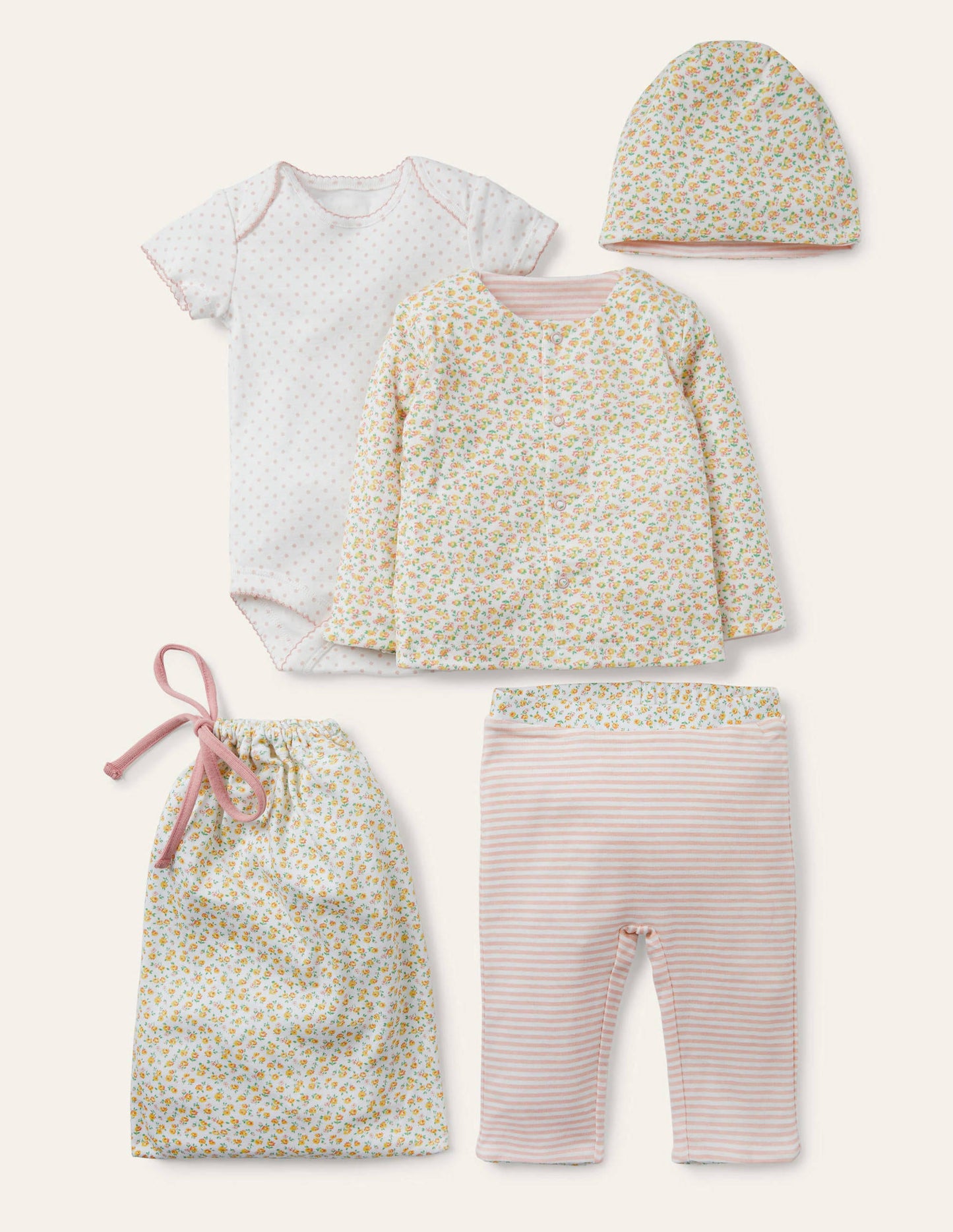 Organic Rose 4 Piece Gift Set-Ivory Tiny Rose