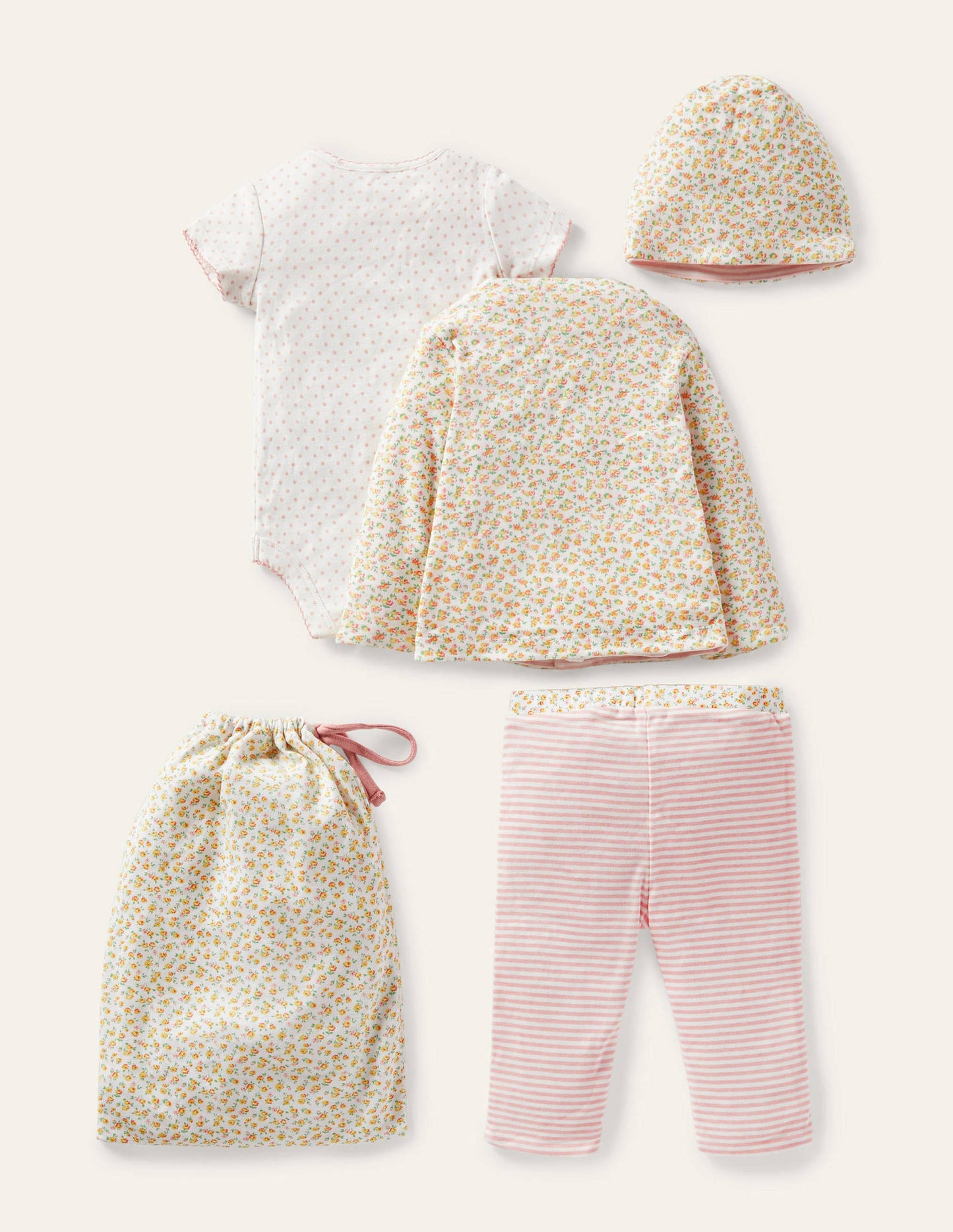 Organic Rose 4 Piece Gift Set-Ivory Tiny Rose