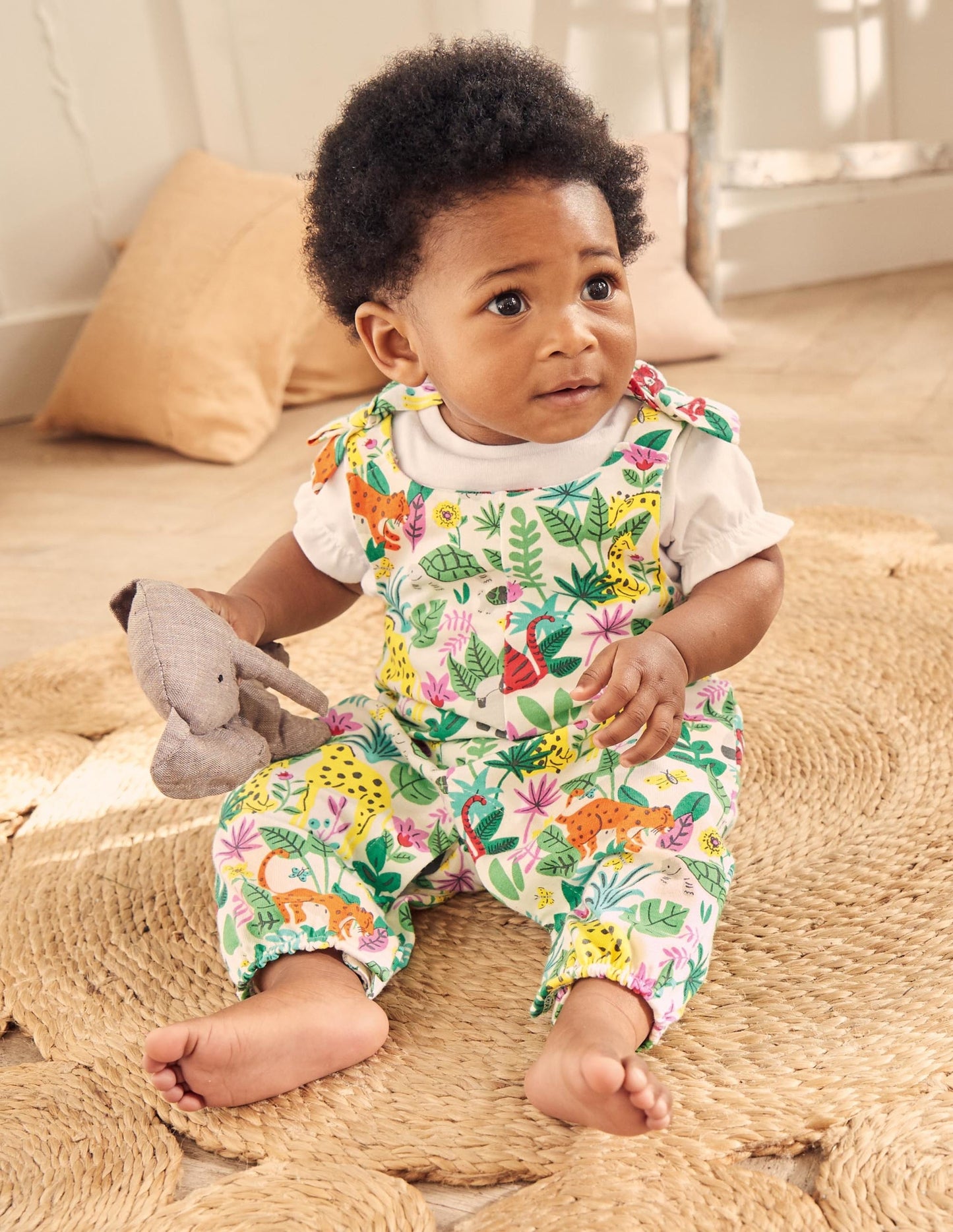 Bow Detail Romper Set-Multi Jungle