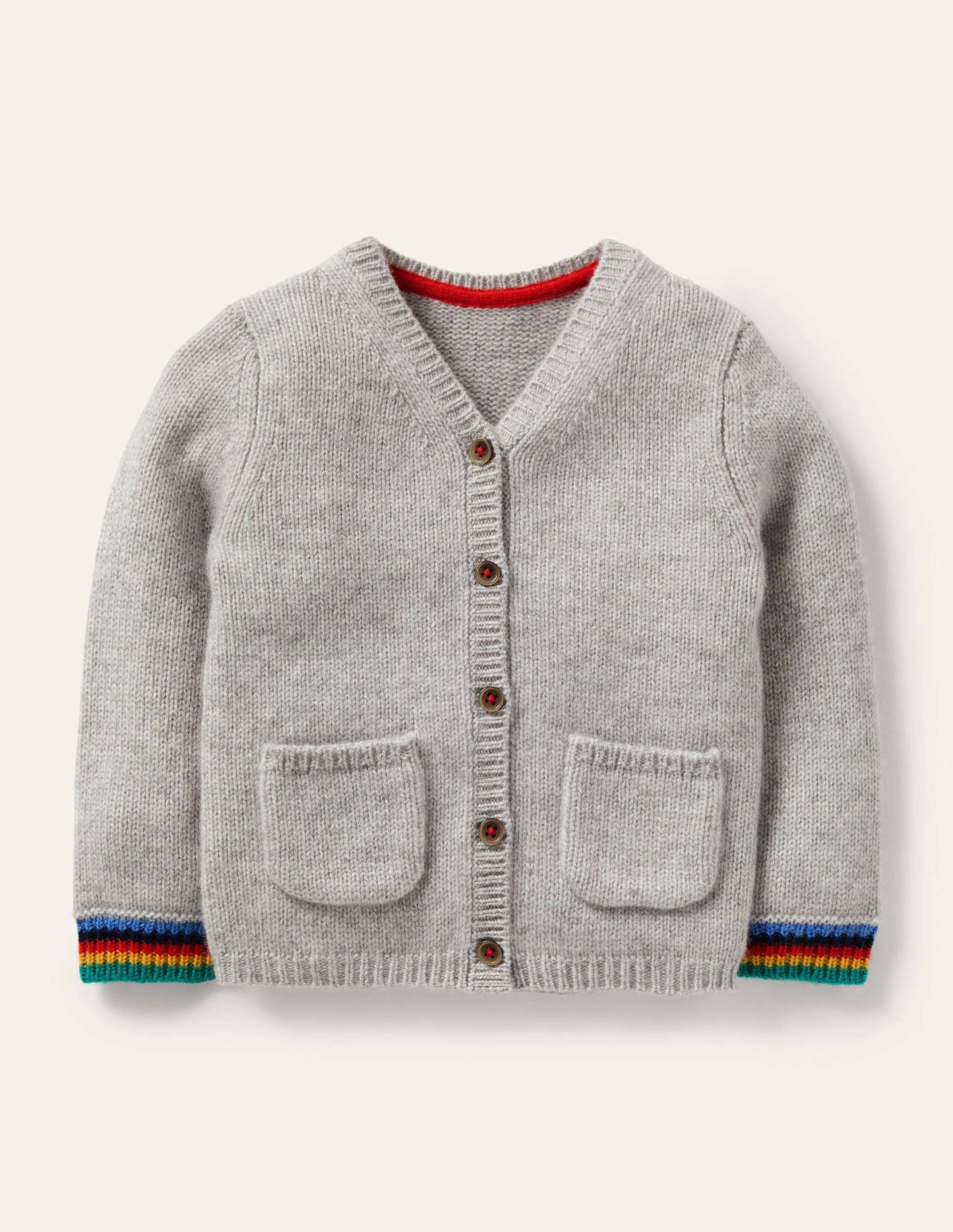 Cashmere Cardigan-Grey Marl