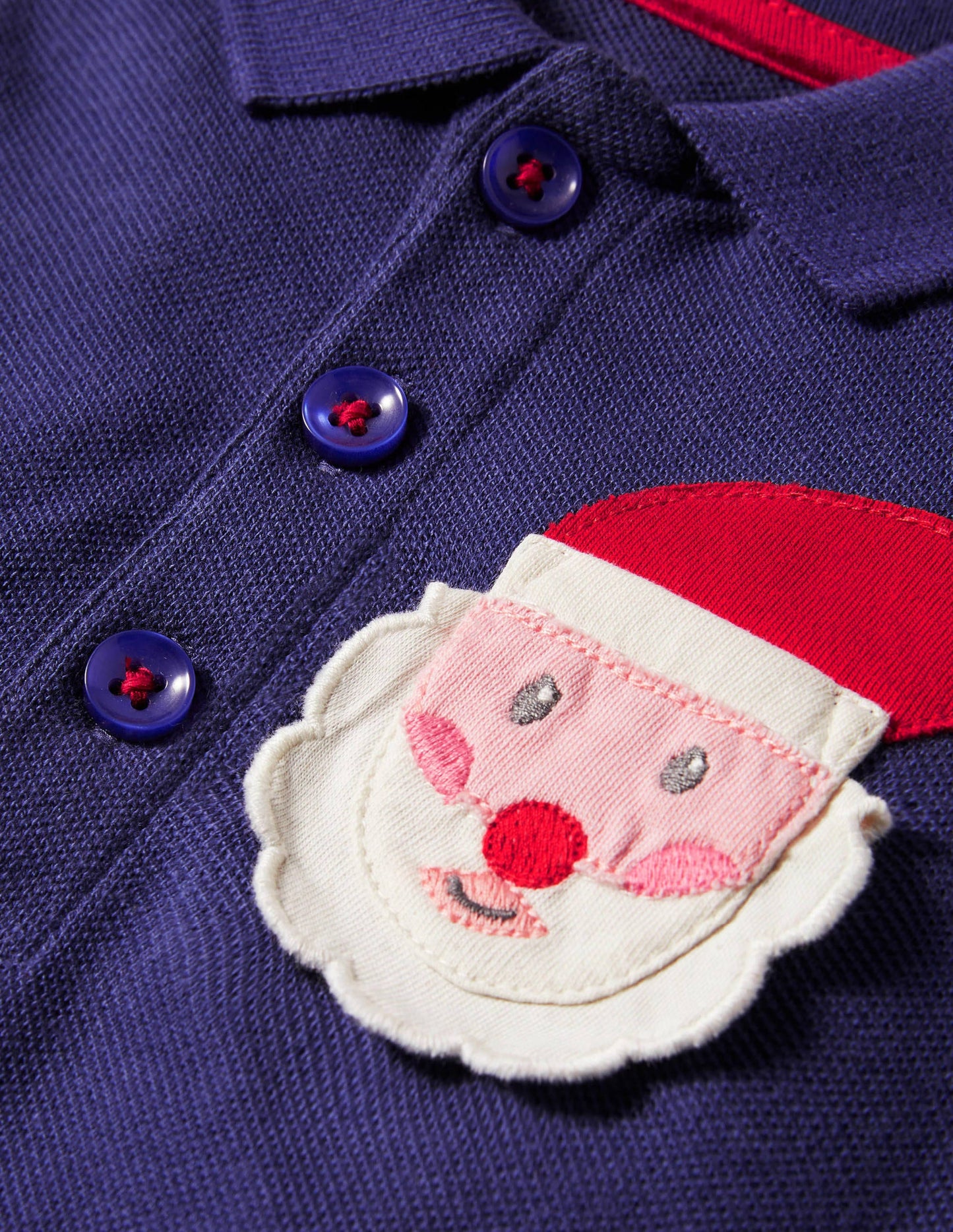 Christmas Polo Shirt Set-College Navy Santa