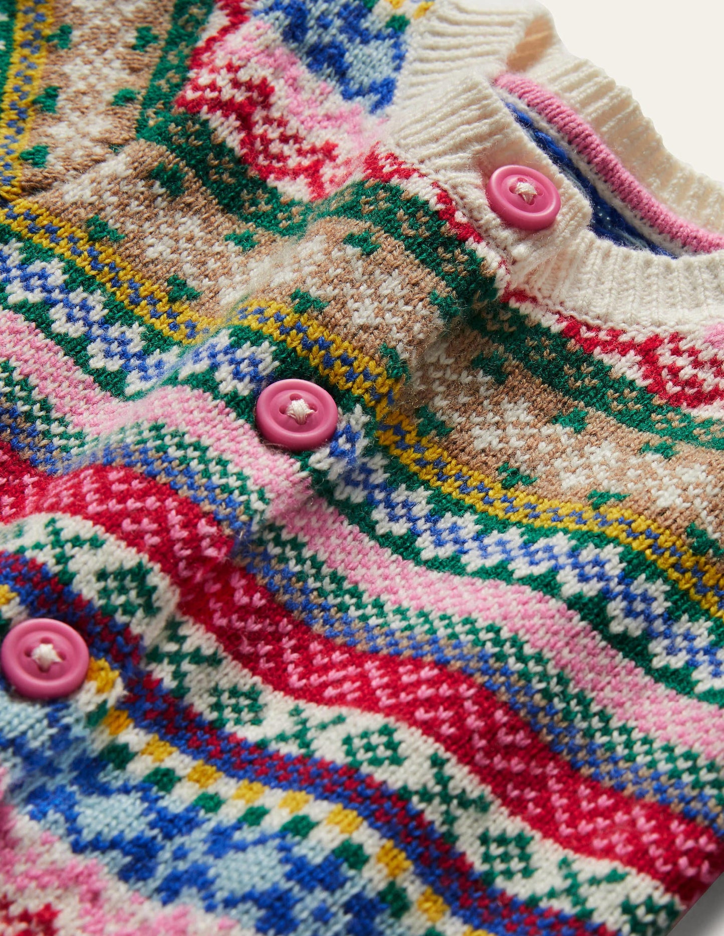 All-over Fair Isle Cardigan-Multi