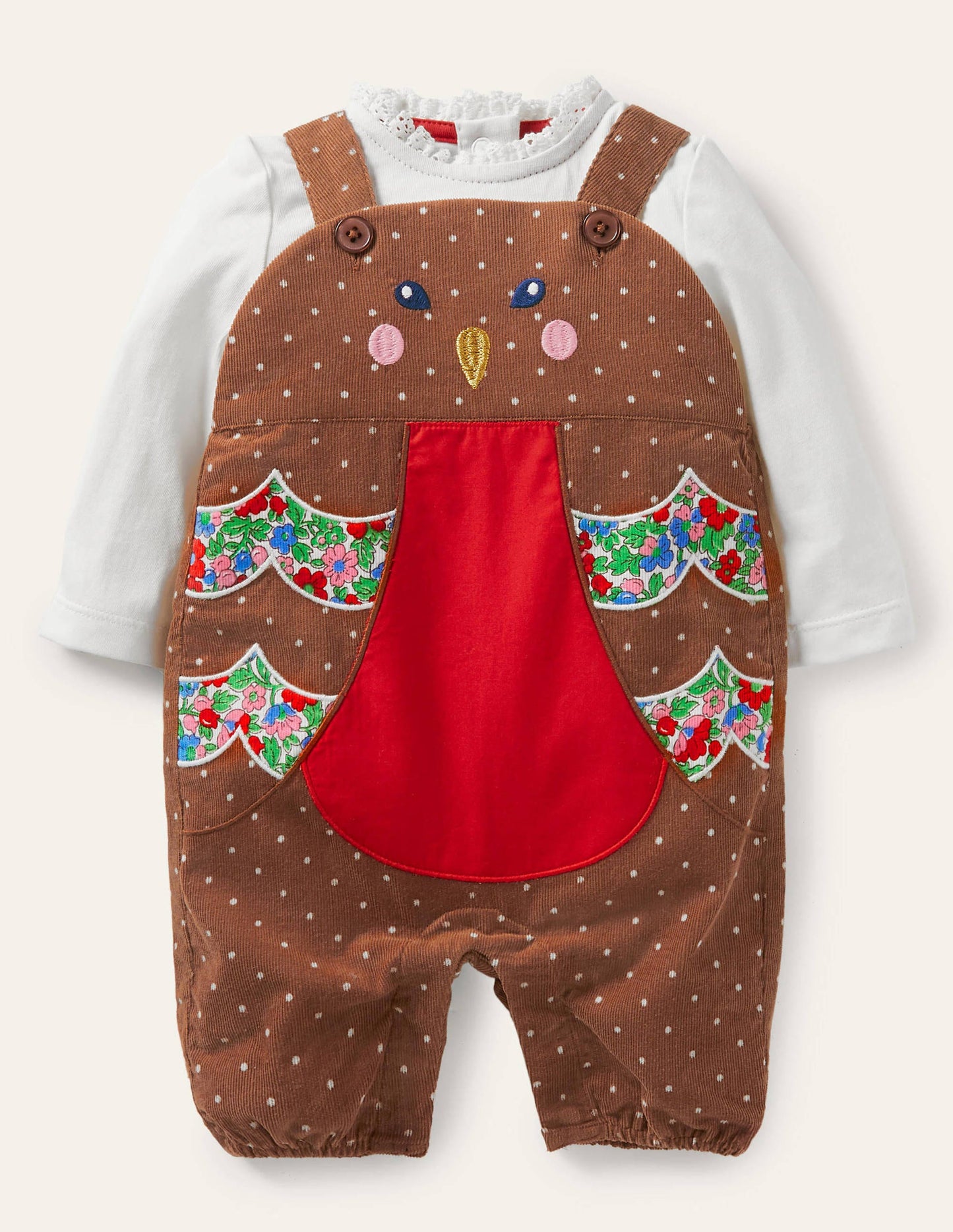 Novelty Dungaree Play Set-Terrier Brown Robin