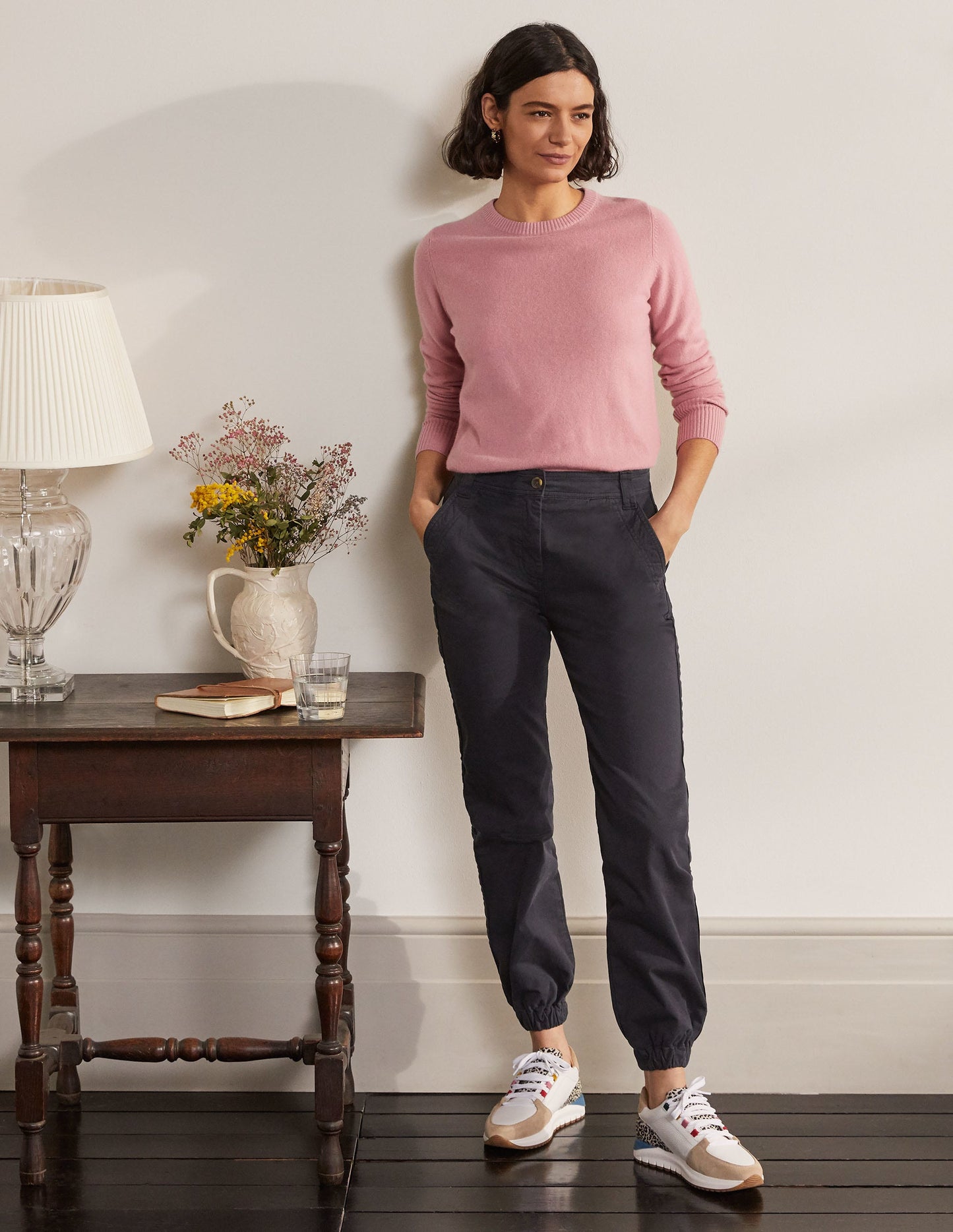 Classic Trainers-White/Blue/Leopard