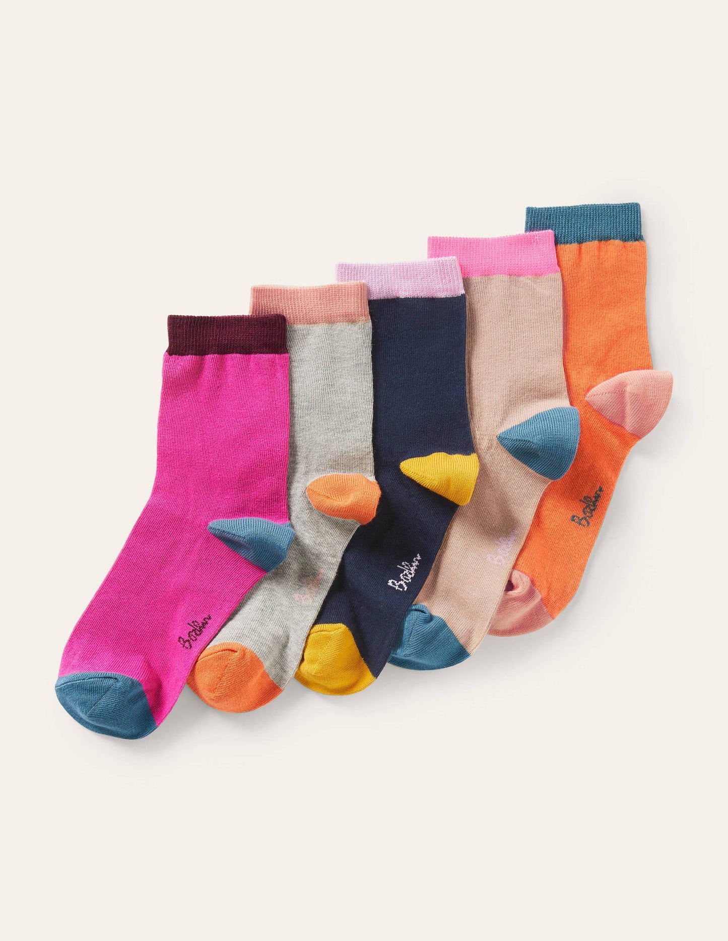 5-Pack Ankle Socks-Plain