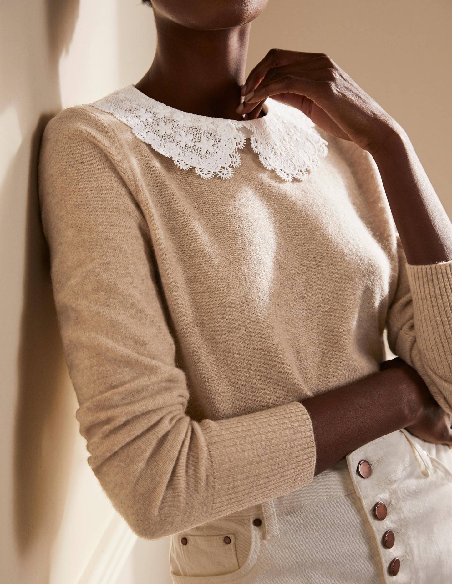 Detachable Lace Collar-White